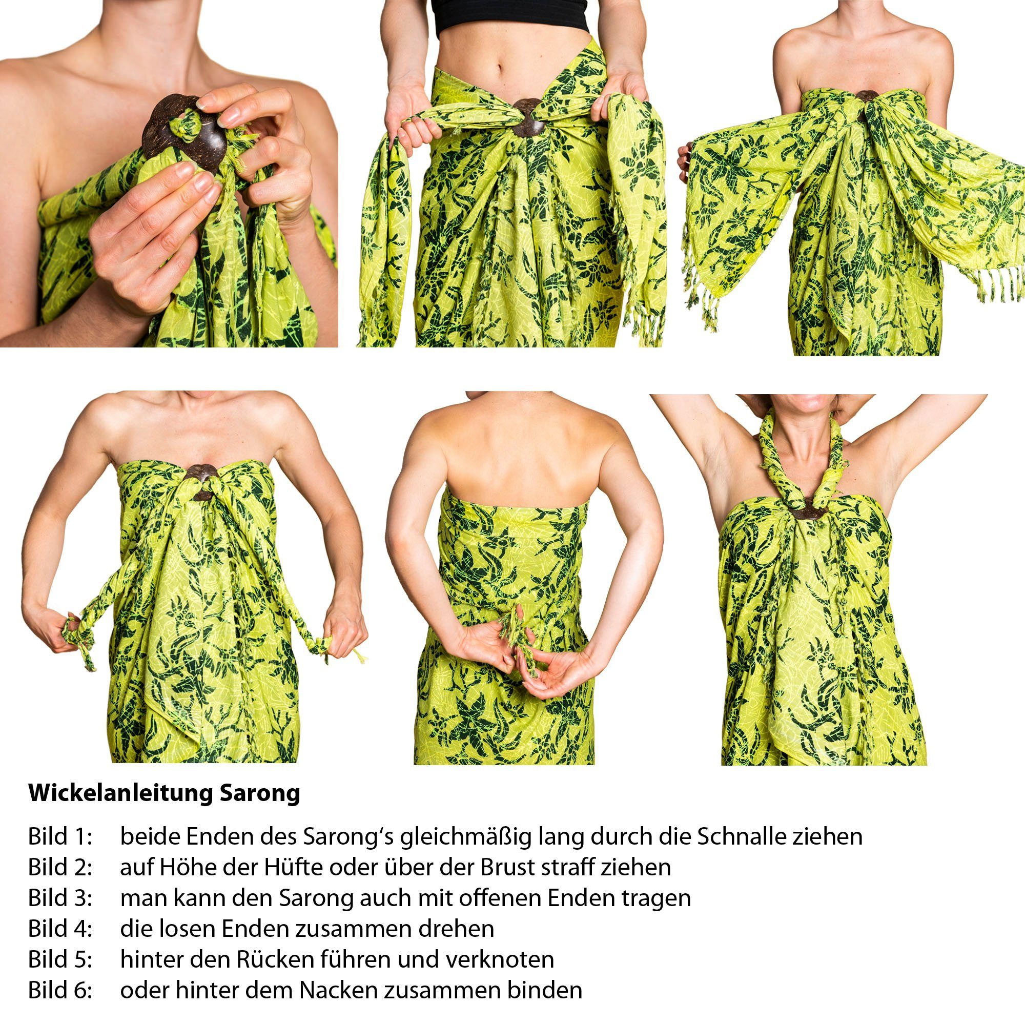 PANASIAM Pareo Sarong Halstuch green Viskose B109 Tuch Cover-up Strand leaf Bikini aus hochwertiger Strandtuch, für Strandkleid Schultertuch Blautöne den Wachsbatik