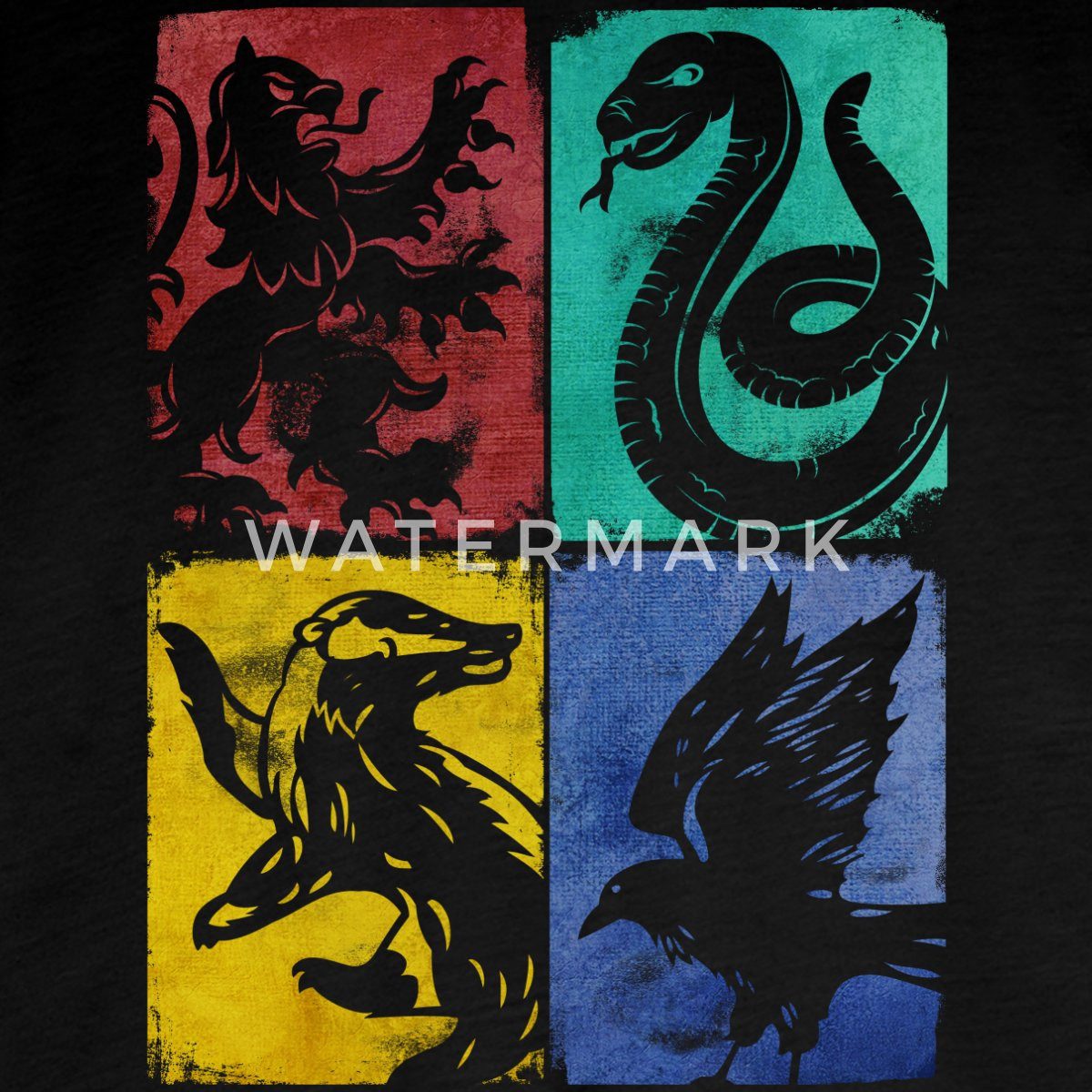 Spreadshirt T-Shirt Harry Potter Häuser Wappen günstig online kaufen