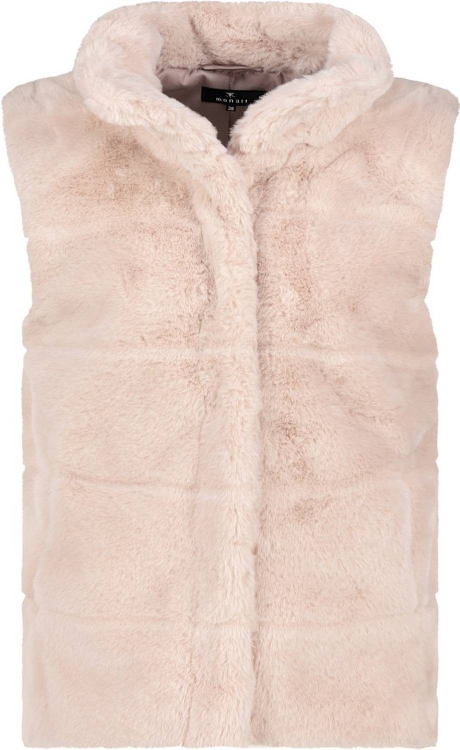 Monari Strickweste 809785 Flauschiges Kunstfell mit Stehkragen