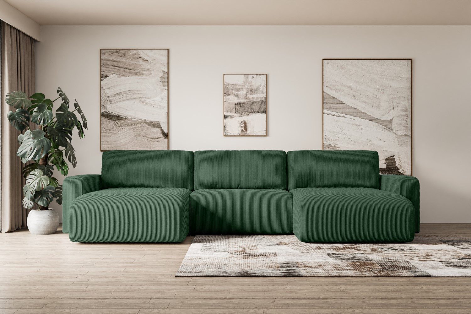 ALTDECOR Wohnlandschaft KLEEA-U, Couch mit Schlaffunktion, Wohnzimmer - Woh günstig online kaufen