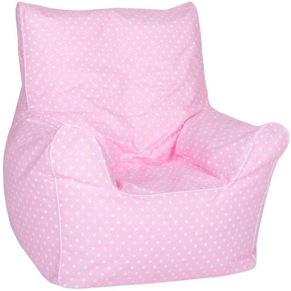 Knorrtoys® Sitzsack »Junior – Pink white dots«, für Kinder; Made in Europe
