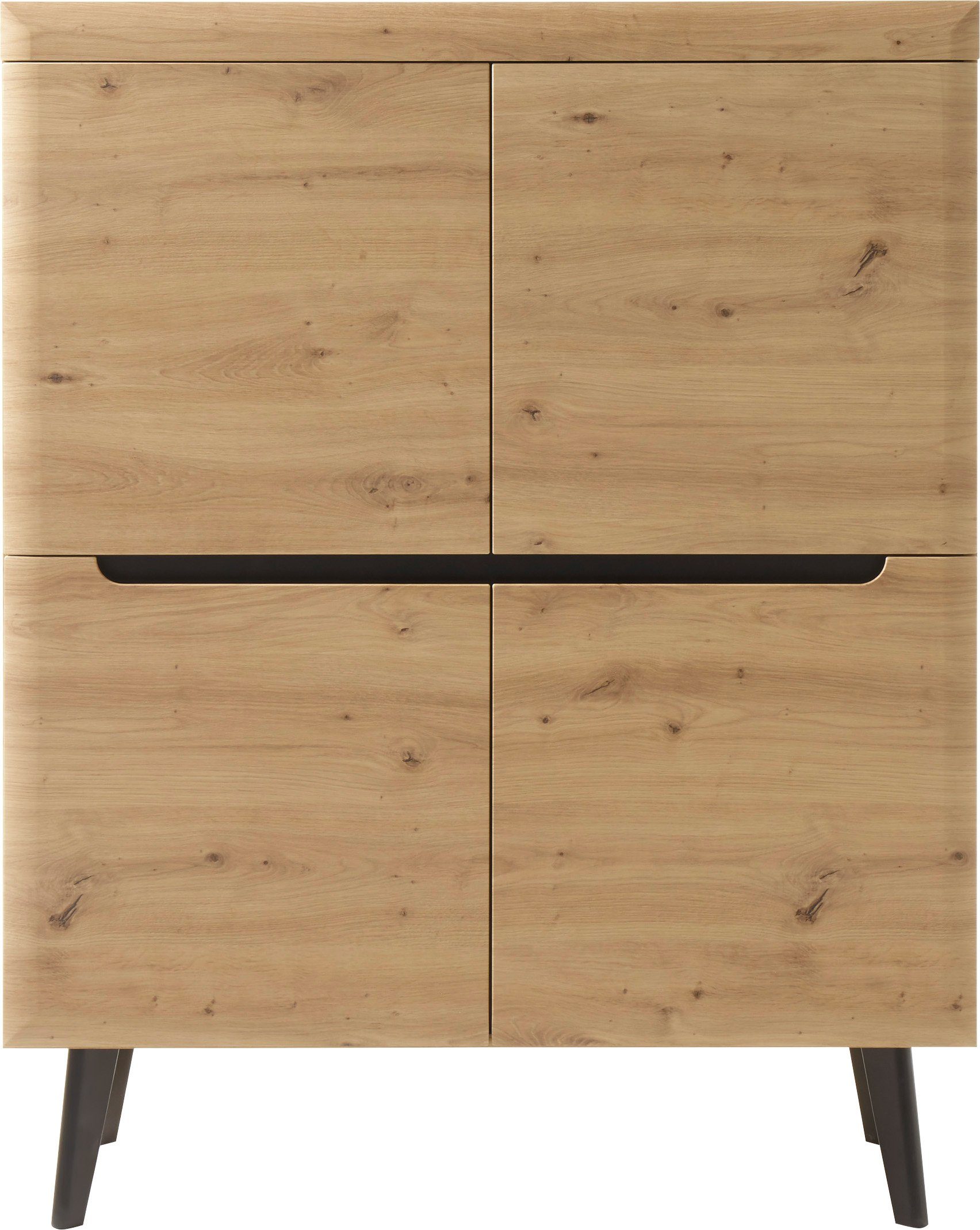 Home affaire Highboard Torge, Kommode, Schrank, Sideboard, Anrichte, Mehrzweckschrank (1 St), abgeschrägte Füße, drei Farben, Scandi Design, 107 cm breit