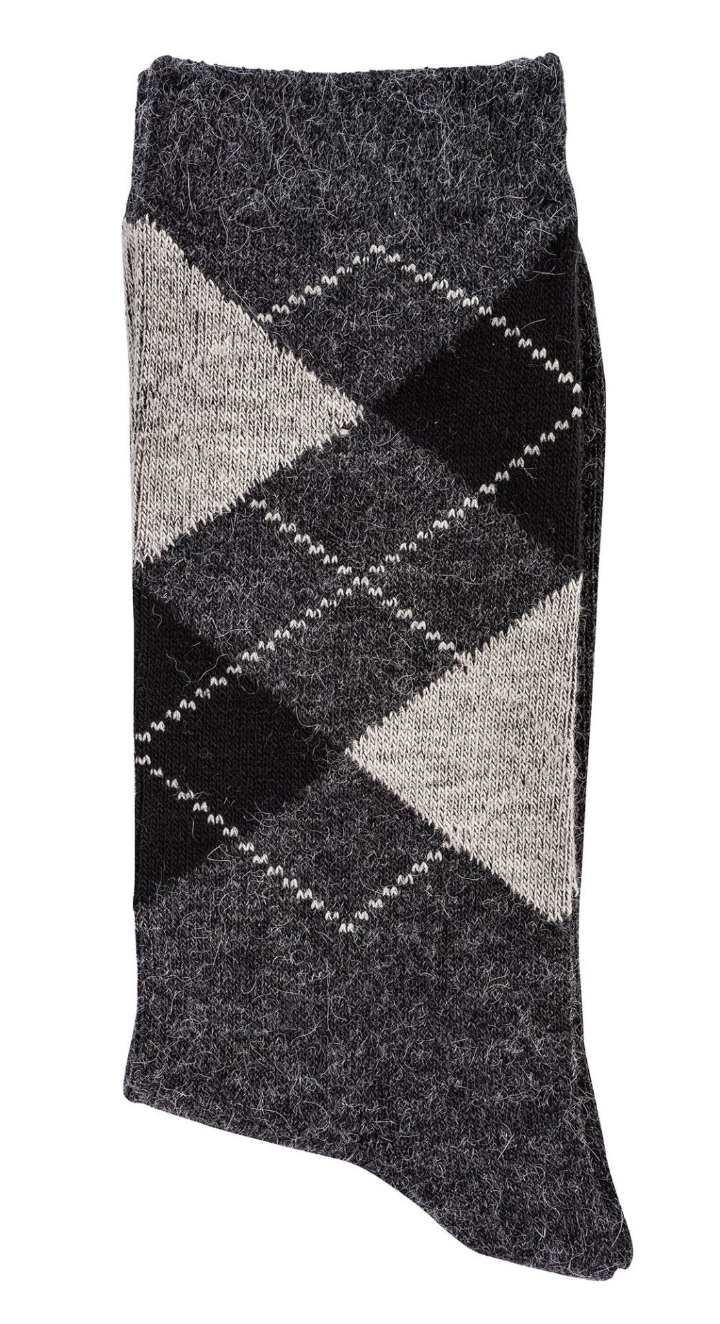 TippTexx 24 Norwegersocken 6 Paar warme Socken mit Wolle (Alpaka) Karo Dessin für Damen & Herren – Bild 5 von 5