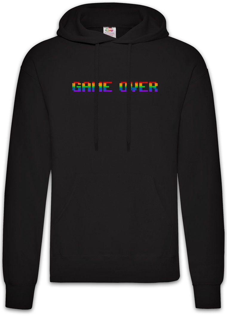 Hoodie Game Over Rainbow Herren Hoodie Retro Gamer Gaming Vintage Arcade PC