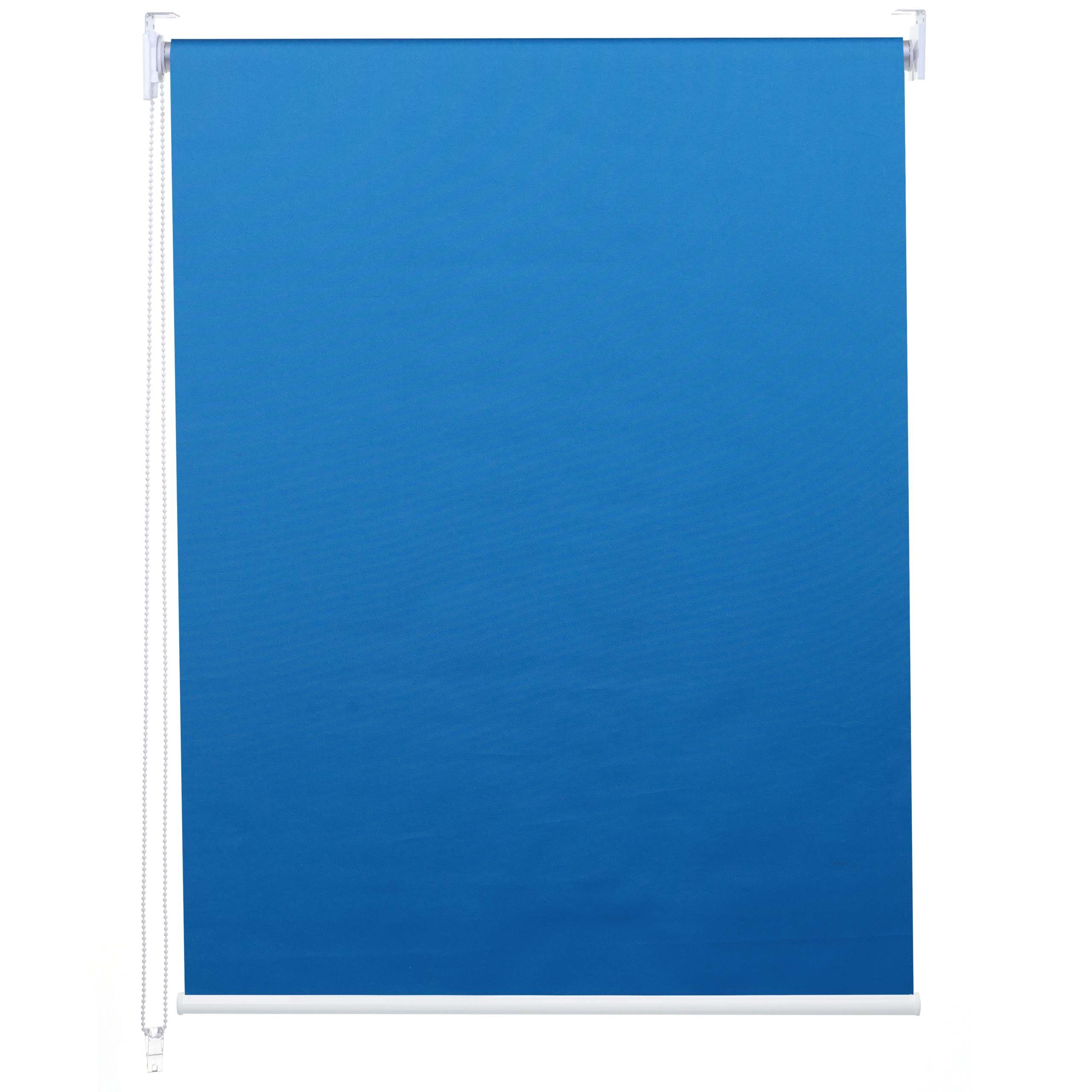 blau abdunkelnd, Bedienung Kindersicherung, Stufenlose blickdicht, MCW-D52-110x230, Seitenzugrollo Bohrmontage, MCW, Thermobarriere, verschraubt, inkl. Kettenzug