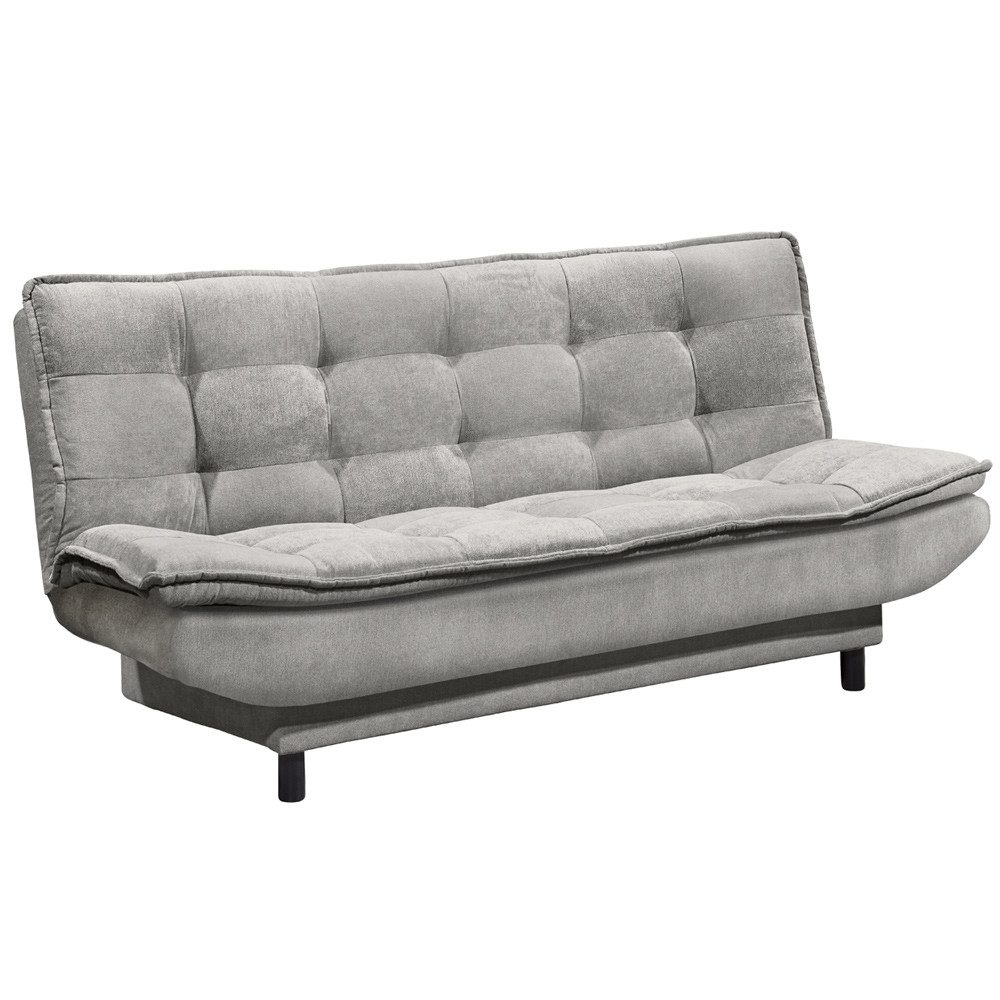 Lomadox Schlafsofa PIRNA-09, Schlafcouch Sofa Couch Jugendzimmer Gästezimmer grau Bettkasten