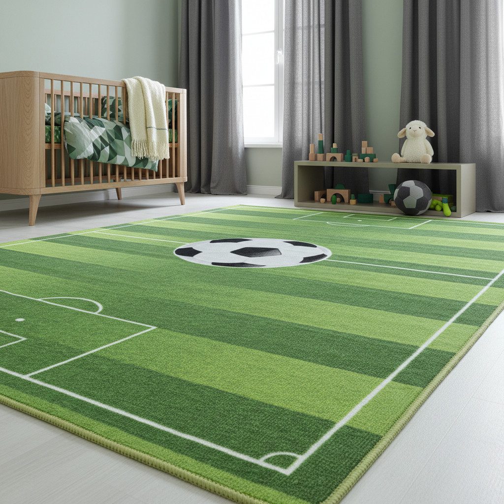 KADIMA DESIGN Kinderteppich TRAUN Spielteppich Kinderzimmer Waschbar Webteppich Rutschfest, Rechteckig, Höhe: 8 mm, 80x120 cm, Strapazierfähig Fußbodenheizung F – Bild 5 von 5