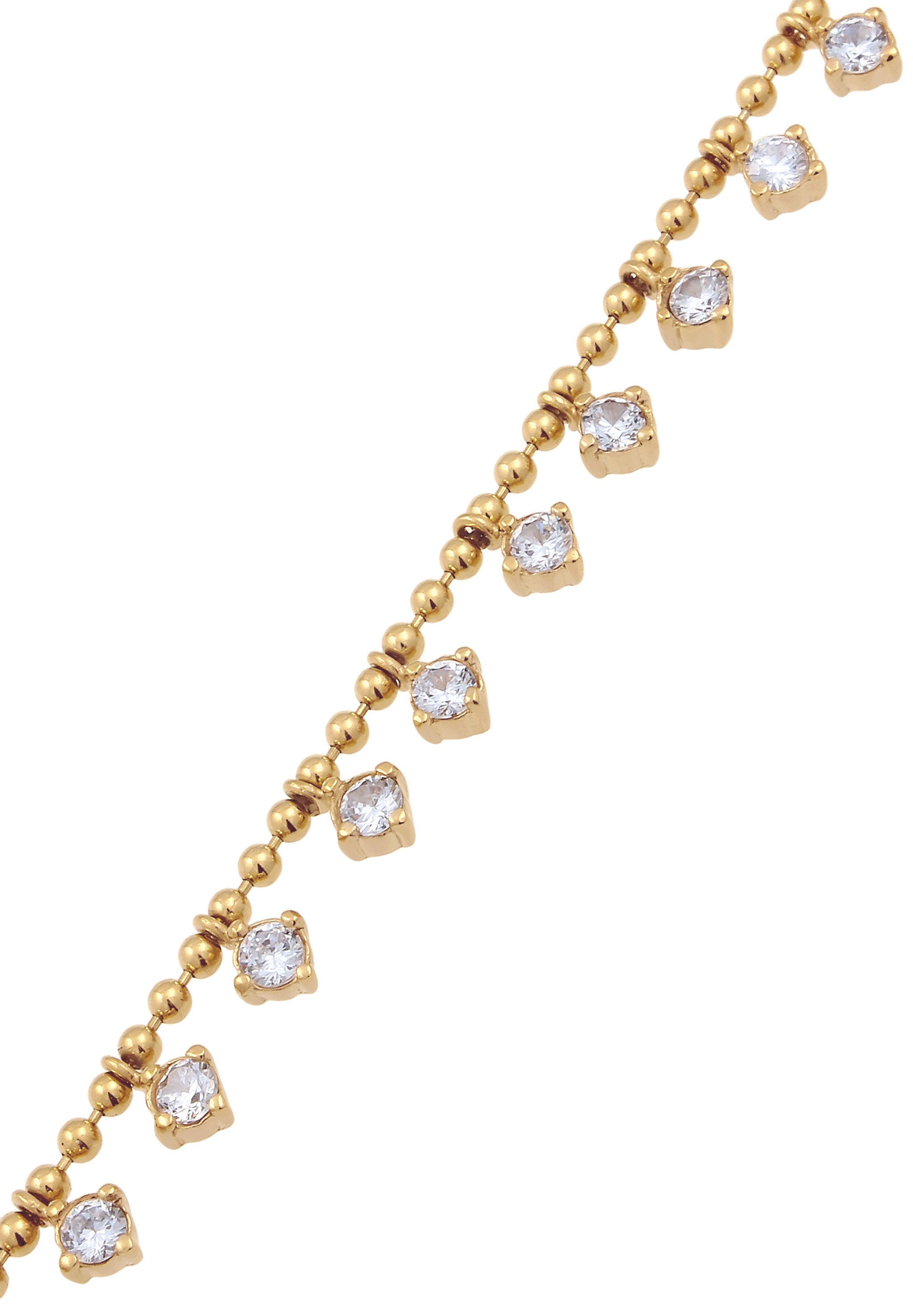 Elli Premium Kette mit Anhänger Kugelkette mit Zirkonia Weiß 925 Sterling Silber