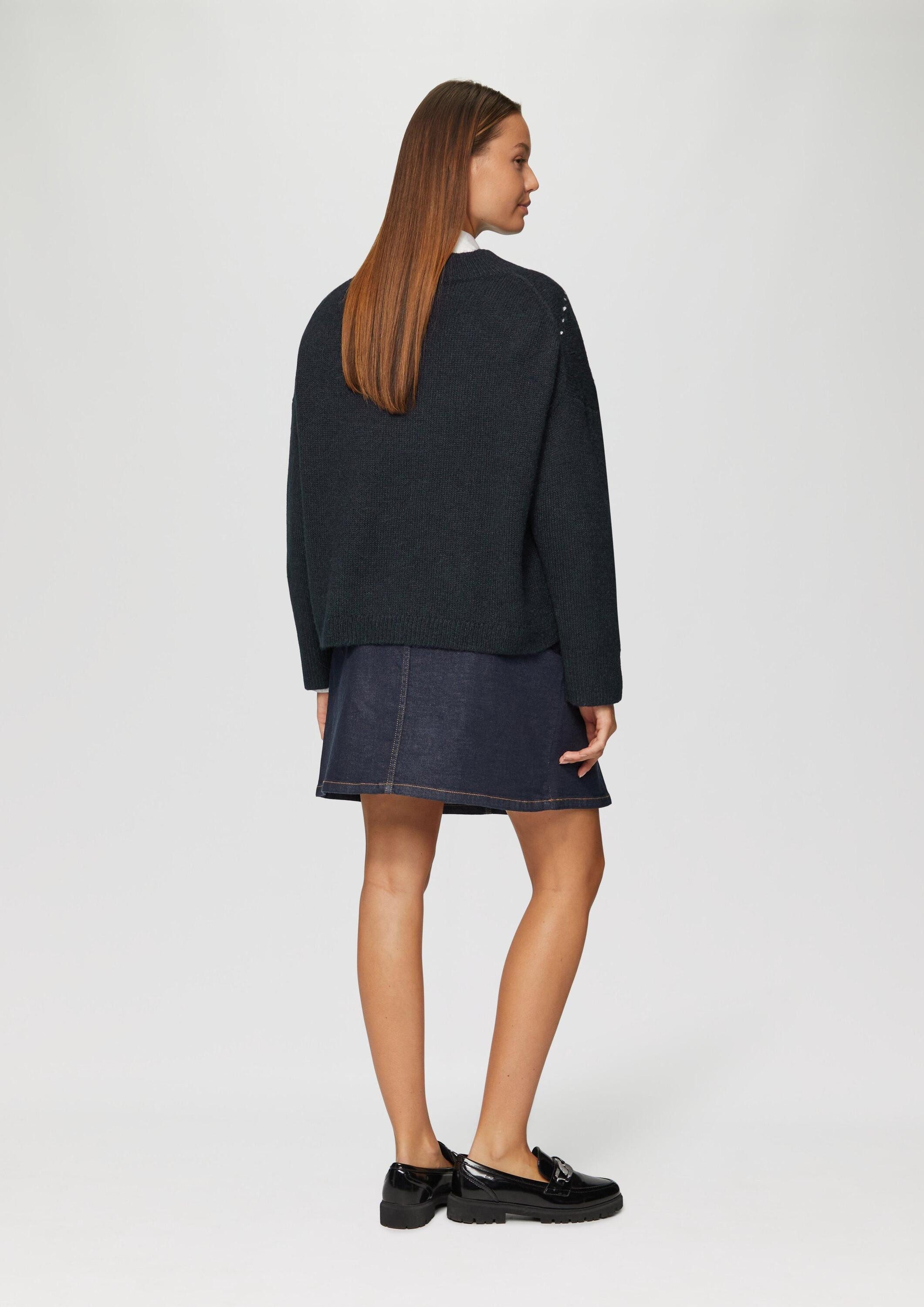 s.Oliver Longpullover Strickpullover Oversized Wollmix-Strickpullover mit Argyle-Muster