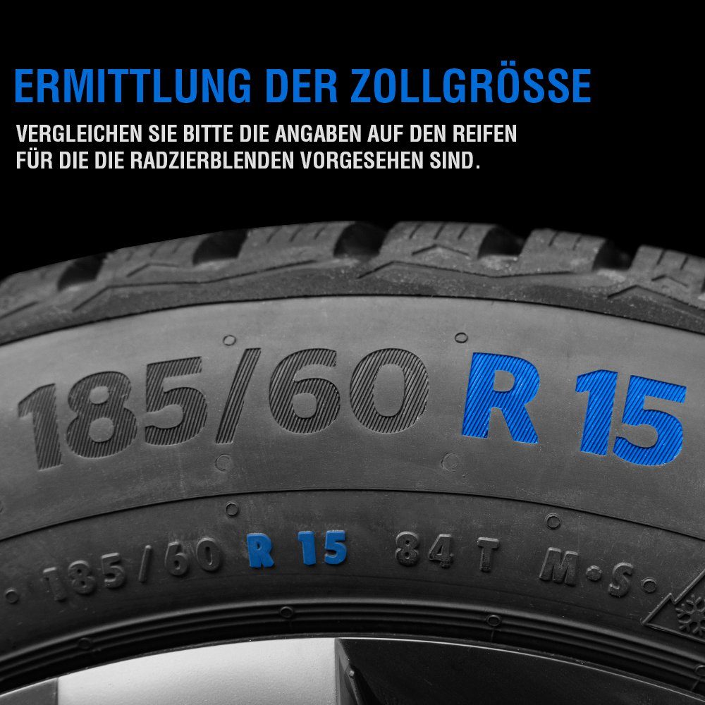 Zoll, Race in 4-St) Radkappen 15 Petex (Set, Evo Pro,