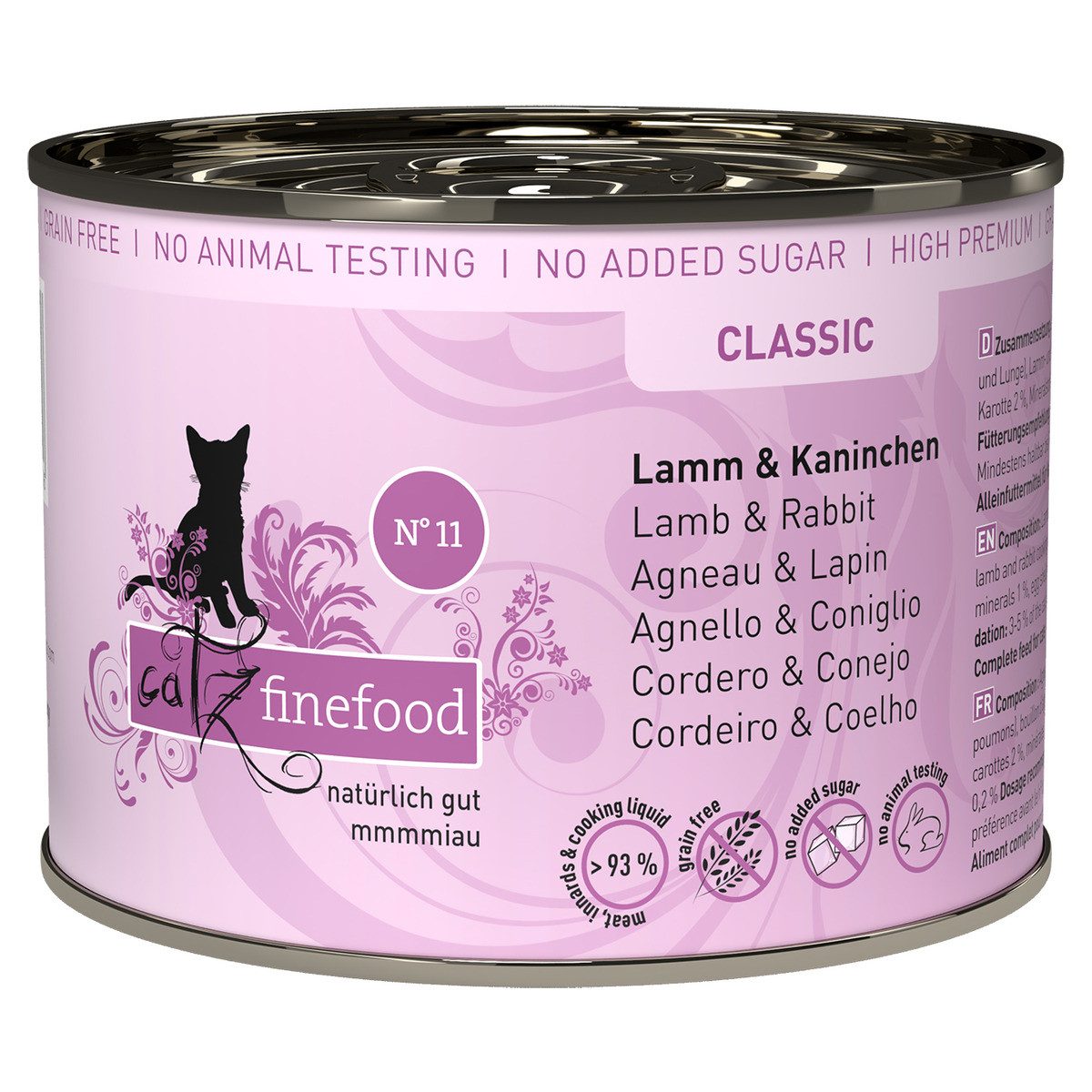 catz finefood No. 11 Lamm & Kaninchen 200 g - 6 Stück, Nassfutter für: Katze