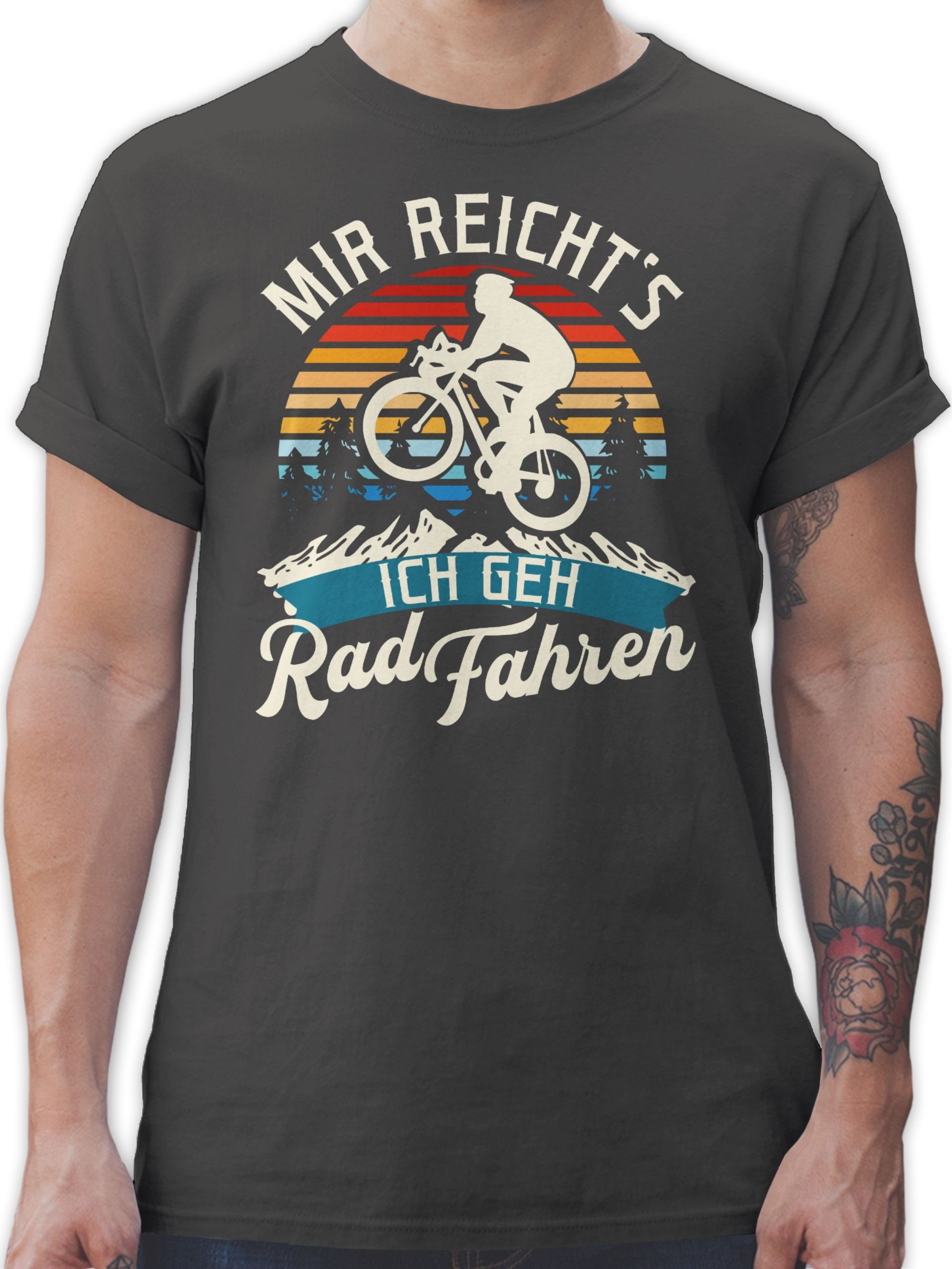 Shirtracer T-Shirt Mir reicht's ich geh Rad fahren - Vintage - weiß Fahrrad Bekleidung Radsport 01 Dunkelgrau
