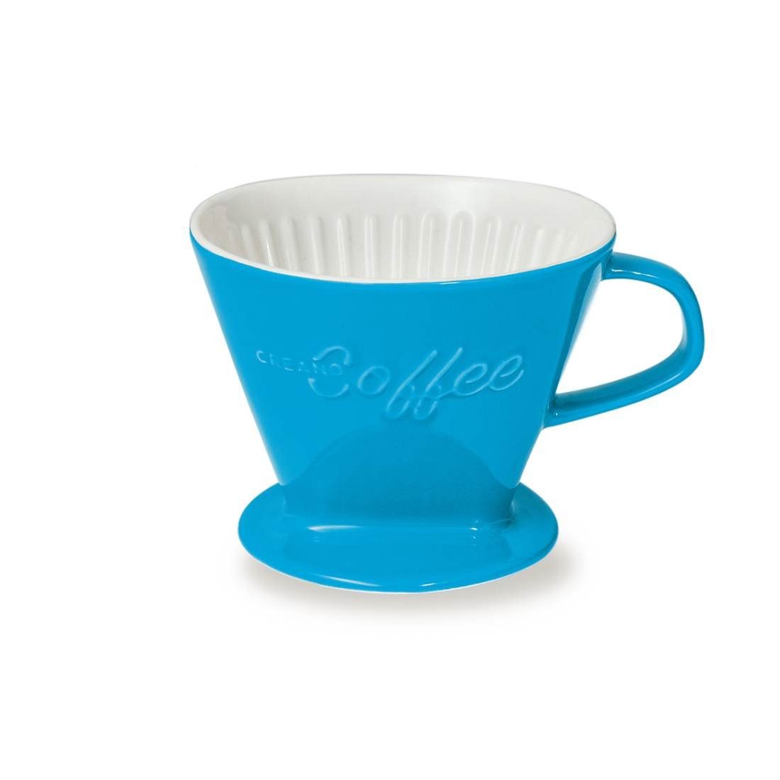 Creano French Press Kanne Creano Porzellan Kaffeefilter (Blau), Filter Größe 4 für Filtertüten, Manuell 4