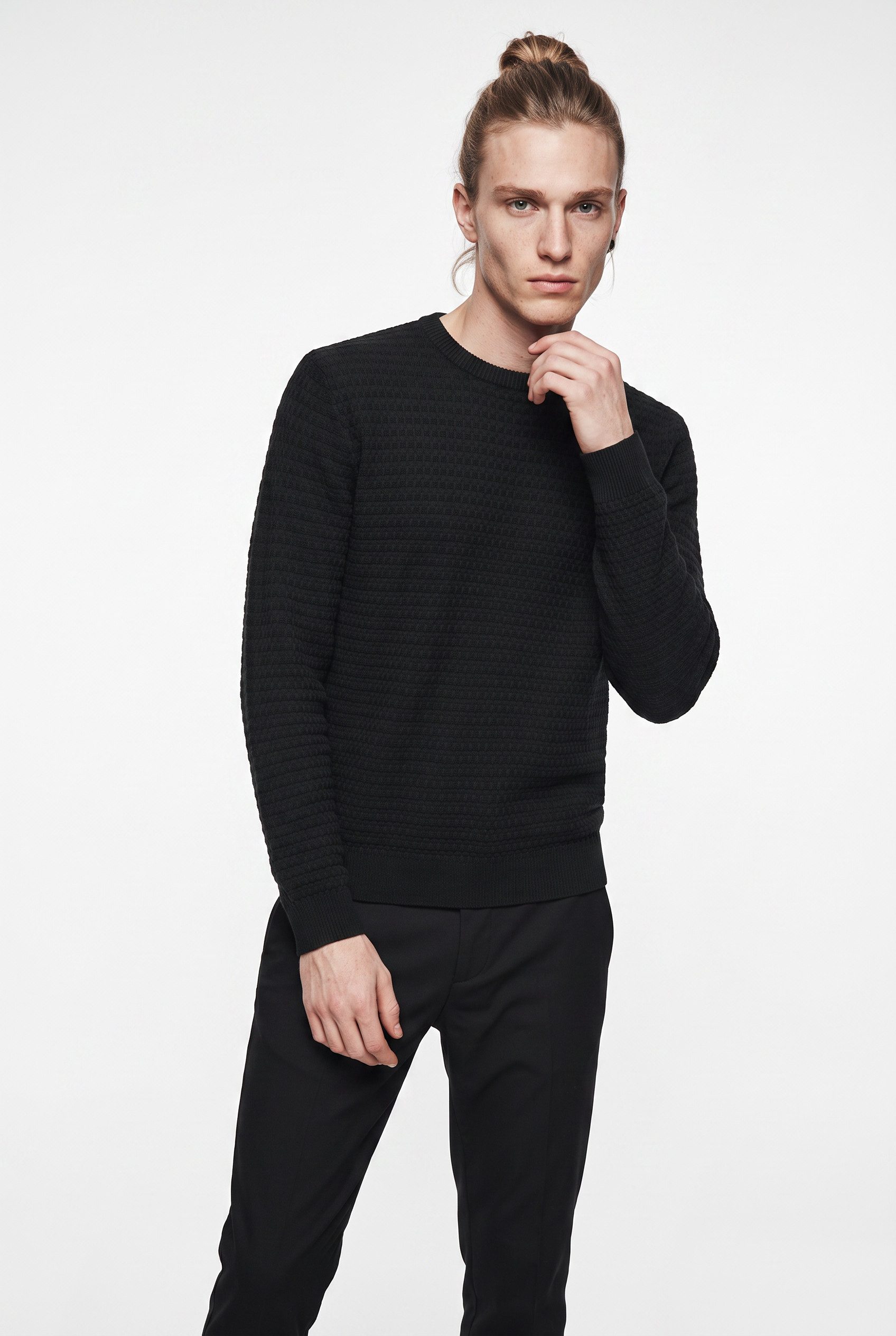 ONLY & SONS Rundhalspullover ONSLOUI LS STRUCTURE CREW REG NOOS Baumwollmischung, regular fit