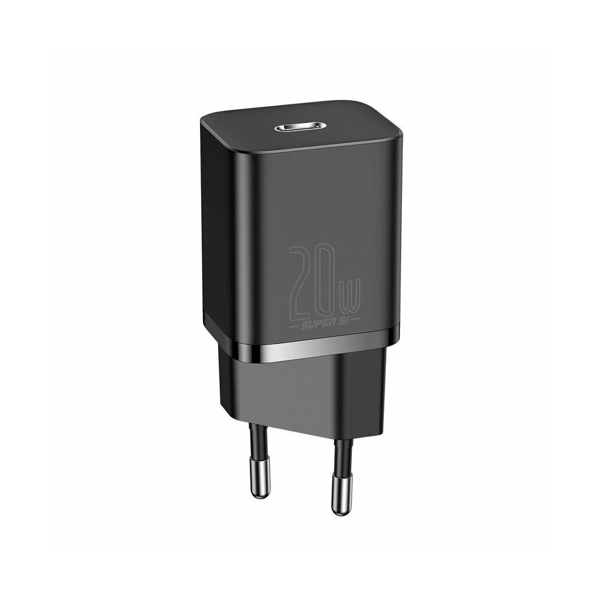 Baseus Baseus Super Si USB-C Schnellladegerät 1C 20W (schwarz) Smartphone-Ladegerät