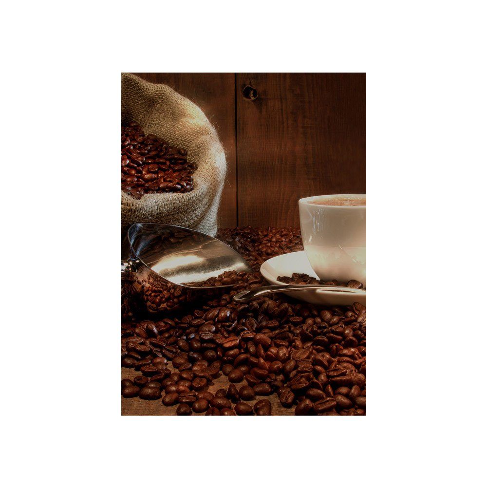 Kaffeetasse Tasse Bohne Kaffee Löffel liwwing liwwing Fototapete Holzwand no. Schaufel 866, Fototapete