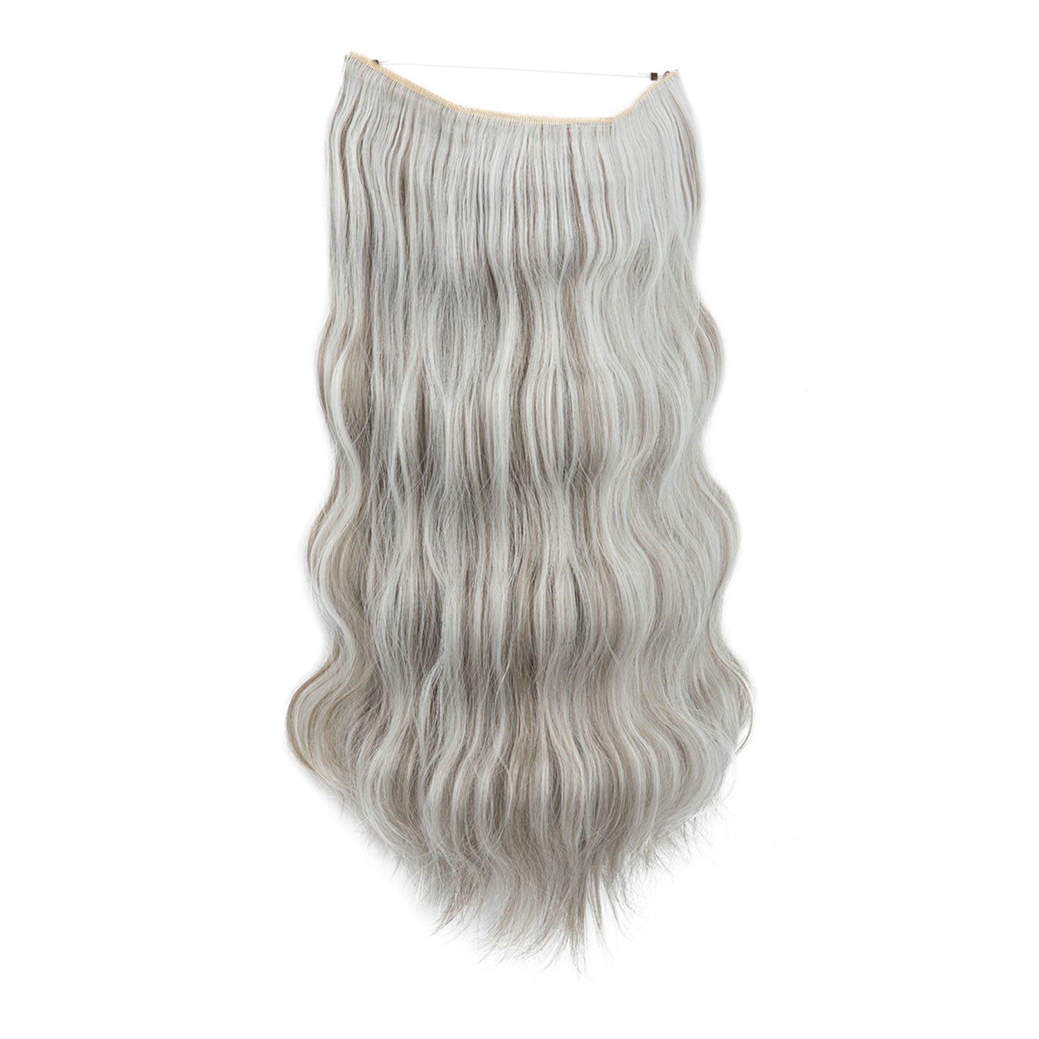 Refttenw Kunsthaar-Extension Clip in Extensions Gewellt Haarverlängerung Einteiler mit 3 Clips