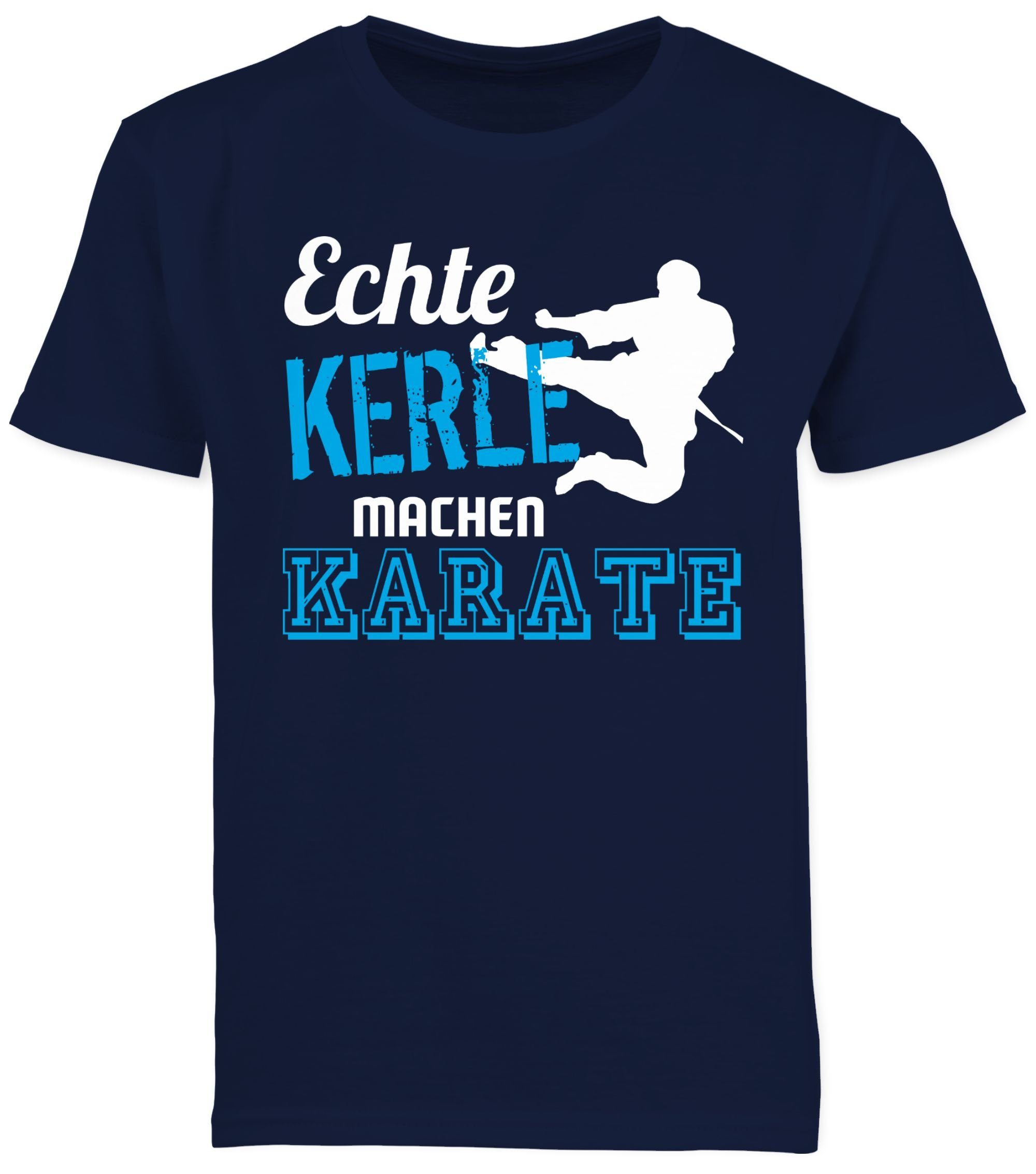 T-Shirt Echte Kleidung Kinder Dunkelblau 1 Sport Karate Shirtracer machen Kerle