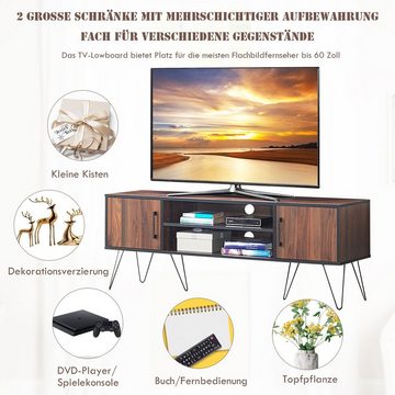COSTWAY TV-Schrank mit verstellbarem Regal, bis 60 Zoll, 150cm