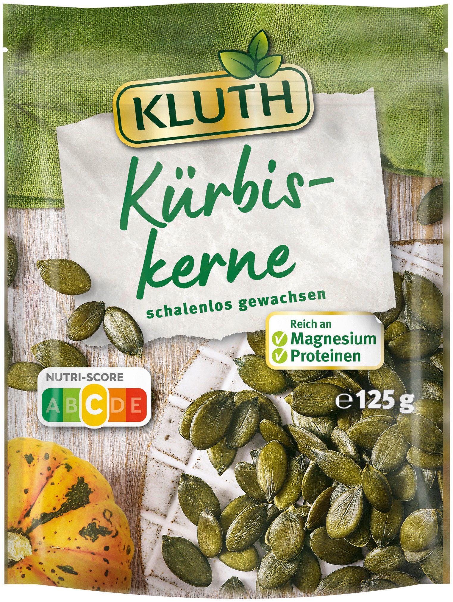 KLUTH Knabberei, Kluth Kürbiskerne schalenlos 125g