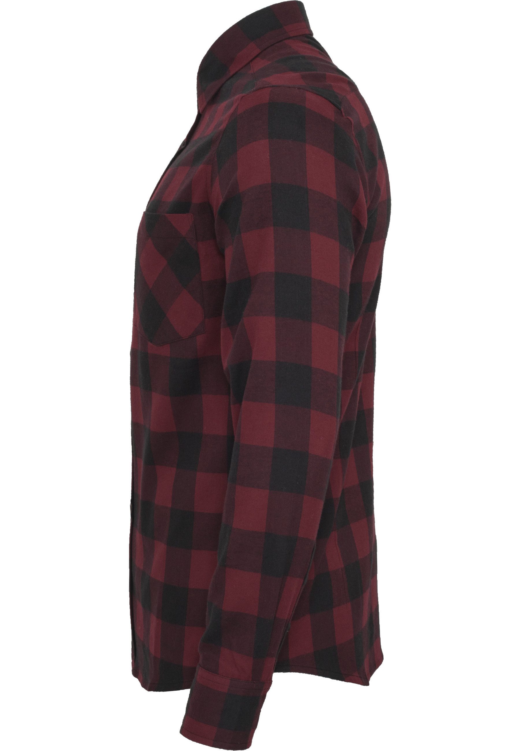 URBAN CLASSICS Langarmhemd Urban Classics Herren Checked Flanell Shirt (1-tlg) – Bild 4 von 5