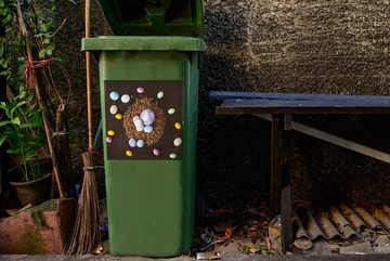 MuchoWow Wandsticker Ostereier - Regenbogen - Ostern (1 St), Mülleimer-aufkleber, Mülltonne, Sticker, Container, Abfalbehälter