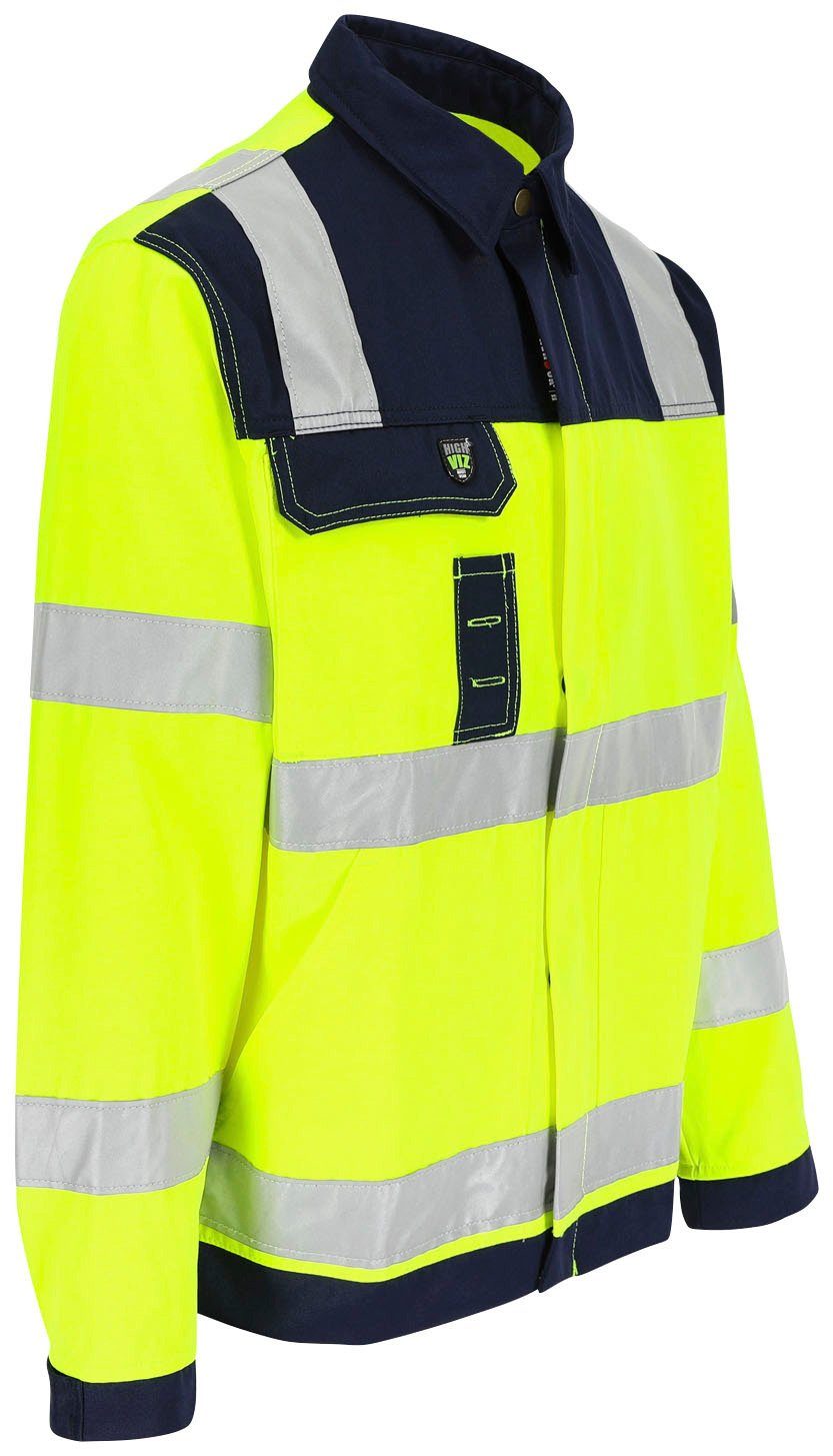 Jacke Hochwertig, Bänder eintellbare Taschen, Bündchen, Hochsichtbar 5 Arbeitsjacke 5cm gelb reflektierende Herock Hydros