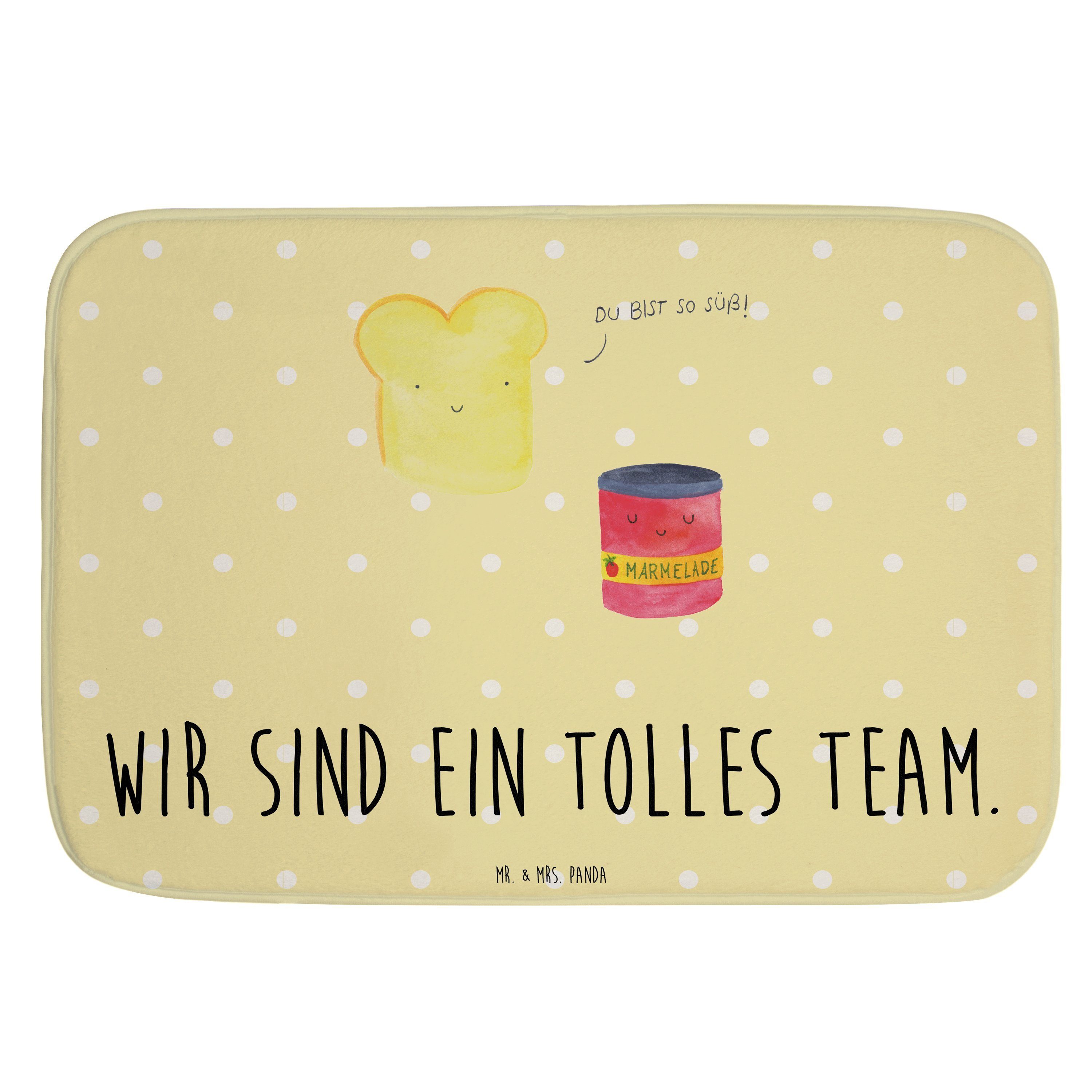 Badematte Toast Marmelade Gelb Pastell Geschenk, lustige Sprüche