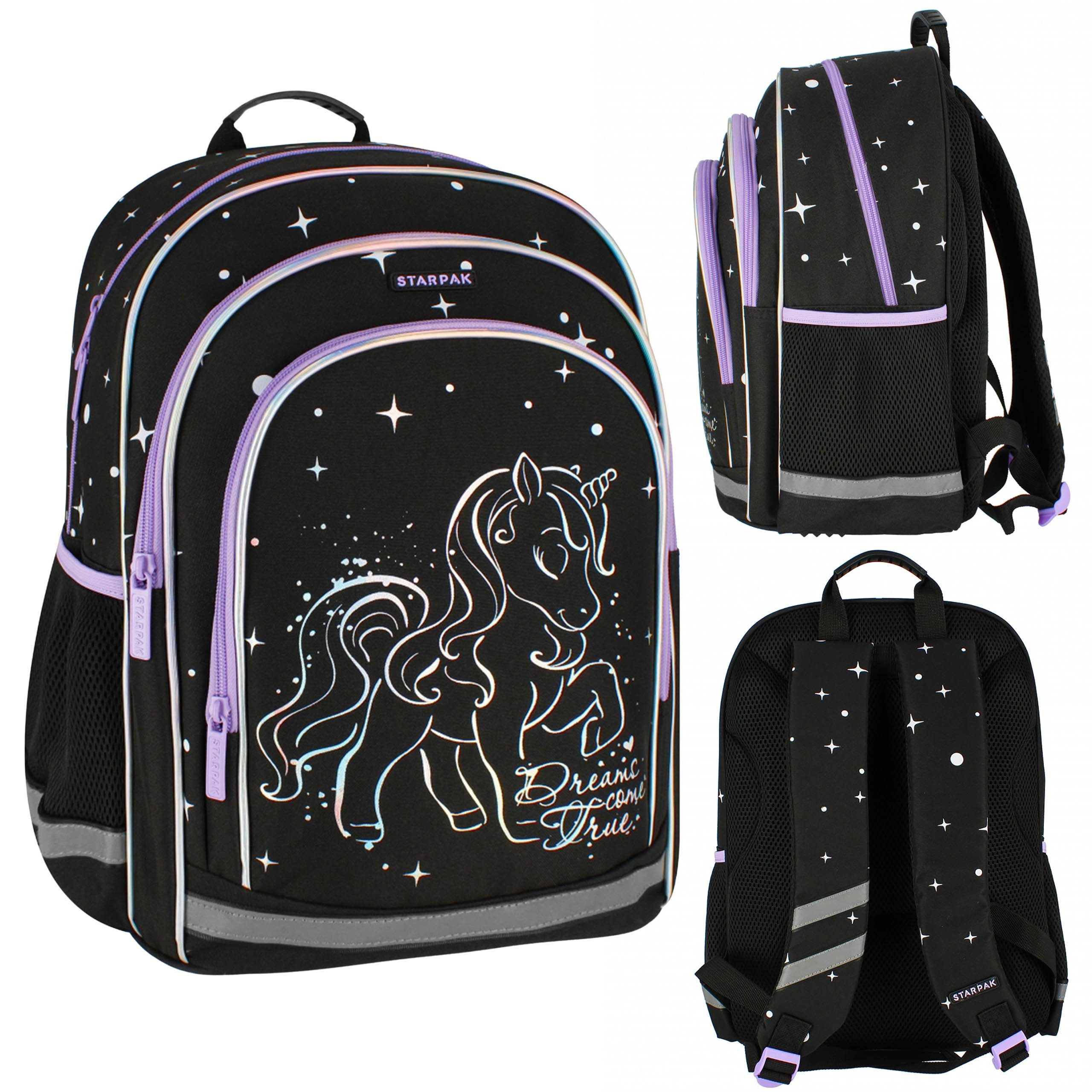 Starpak Schulrucksack Einhorn Holo Rucksack für Mädchen, 40x30x20 STARPAK, gepolstert