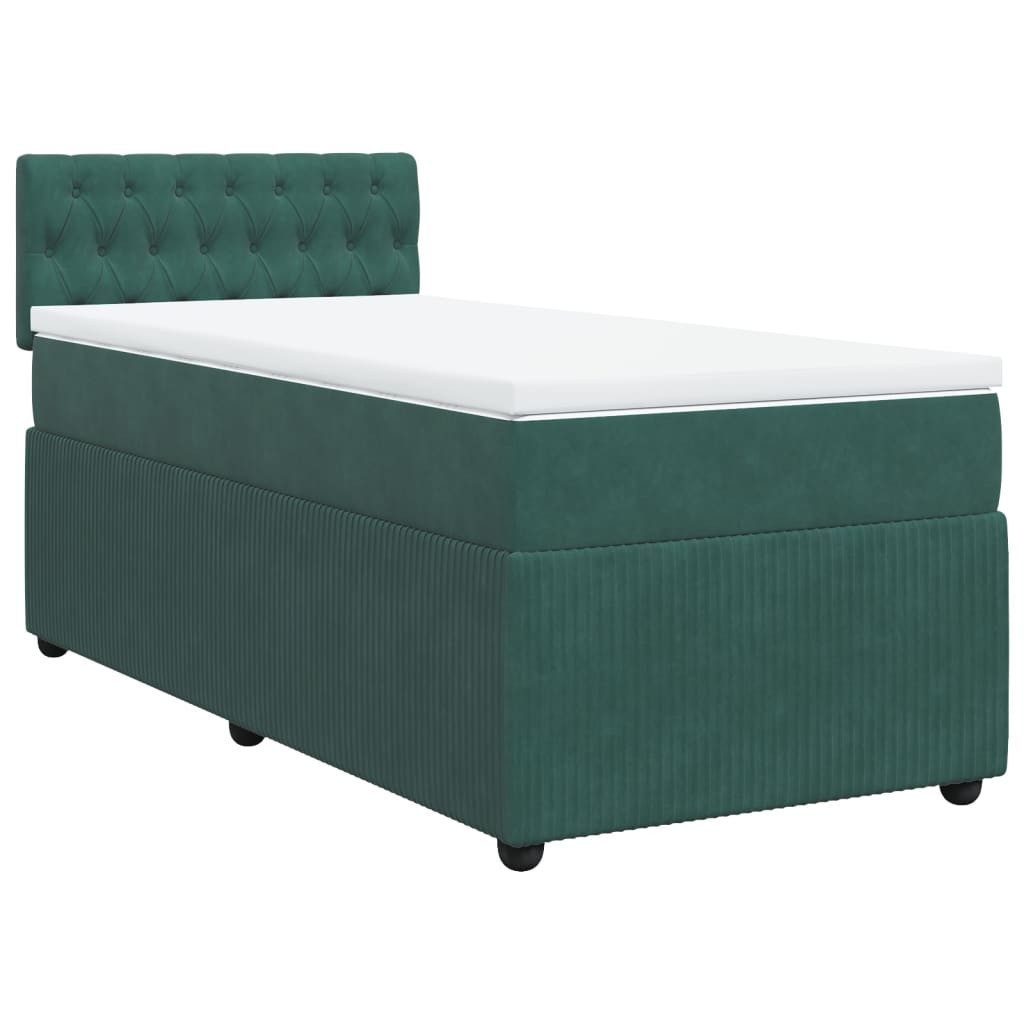 vidaXL Bett Boxspringbett mit Matratze Dunkelgrün günstig online kaufen