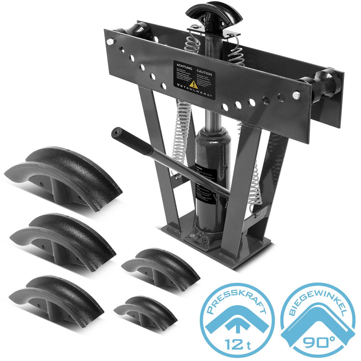 STAHLWERK Rohrbieger Rohrbiegemaschine bis 90° mit 12 t Presskraft, 90 °, (1-tlg), zum Biegen von D15 - D50 Metallrohren