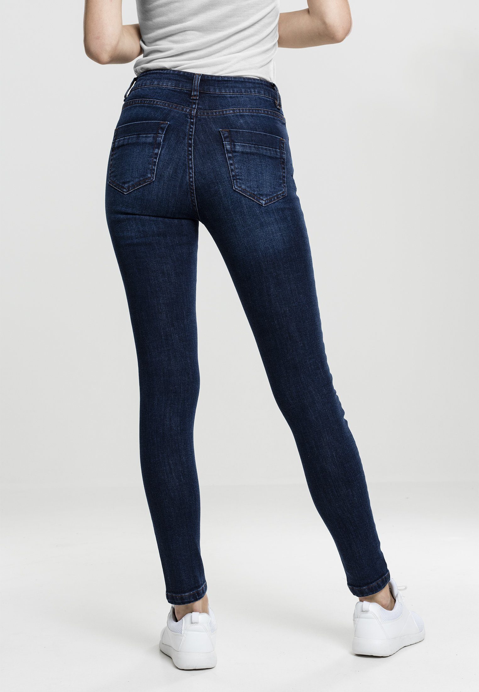 Jeans darkblue Skinny Denim Ladies Pants Damen (1-tlg) CLASSICS Skinny TB1739 Bequeme URBAN