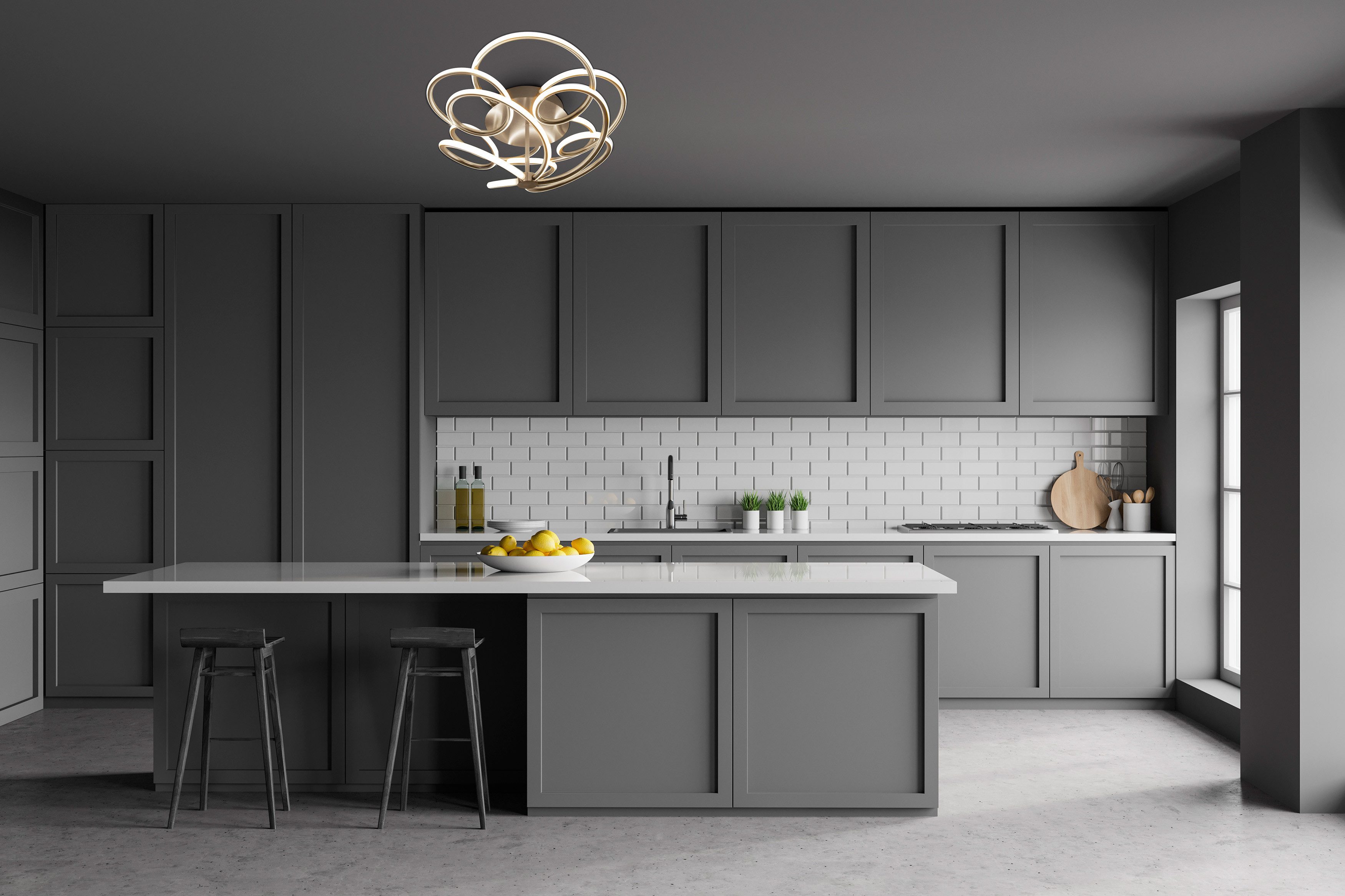 näve LED Deckenleuchte Rizado, Dimmfunktion, LED fest integriert, Warmweiß, Effizienzklasse: F, 3-Stufen dimmbar per Wandschalter, satin-nickel