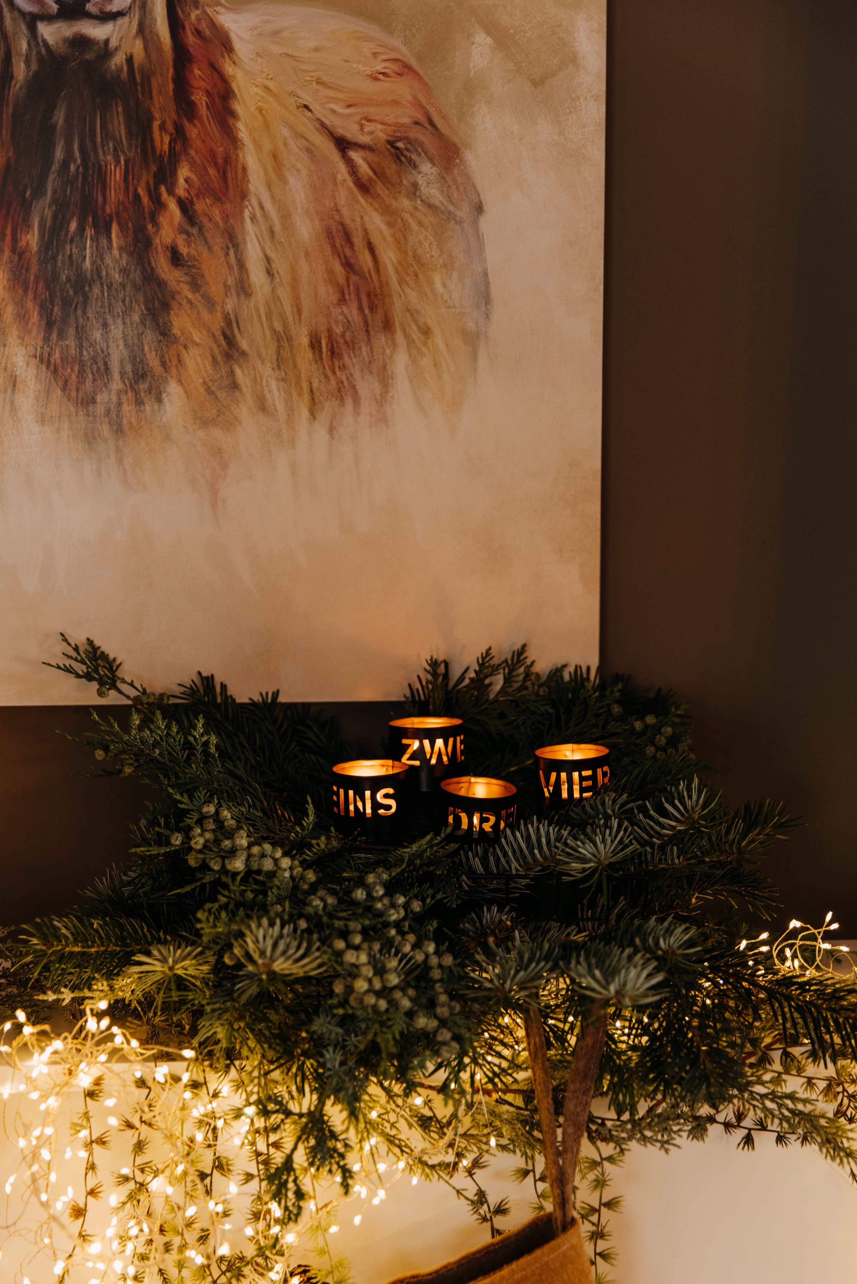 andas Kerzenhalter Kerzenstecker Birga aus Metall, Höhe ca. 10,5 cm (Set, 4  St), Adventsleuchter mit Aufschrift 1 bis 4, Weihnachtsdeko