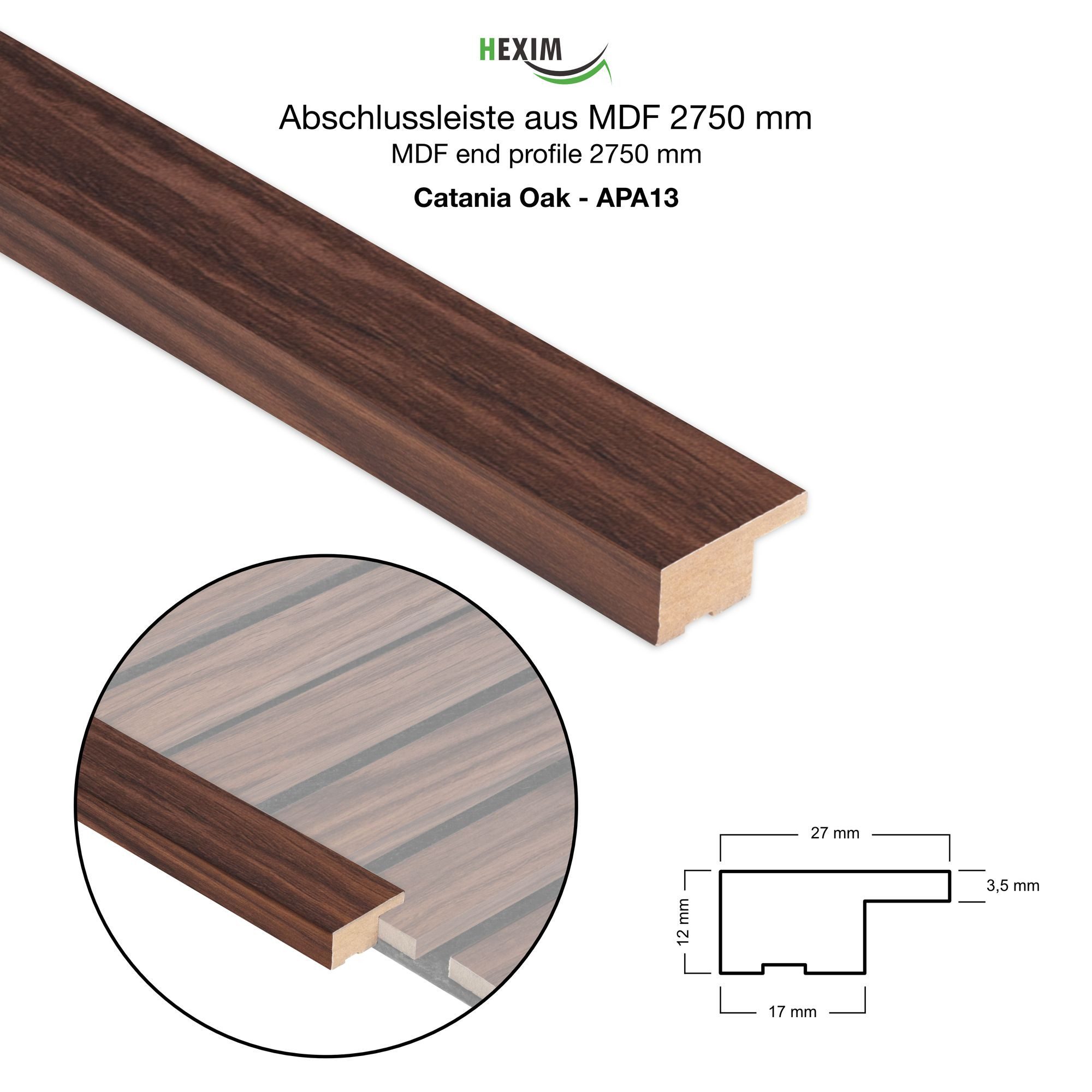 Hexim Wanddekoobjekt APA13 (Abschlussleiste 275x2,7cm passend günstig online kaufen