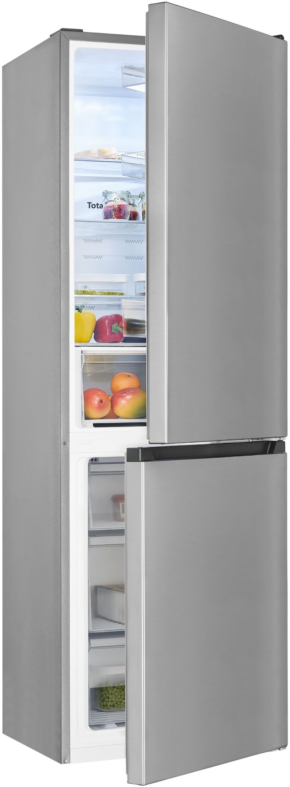 exquisit Kühl-/Gefrierkombination KGC320-100-NF-010A inoxlook KGC320-100-NF-010A, 188 cm hoch, 59,5 cm breit