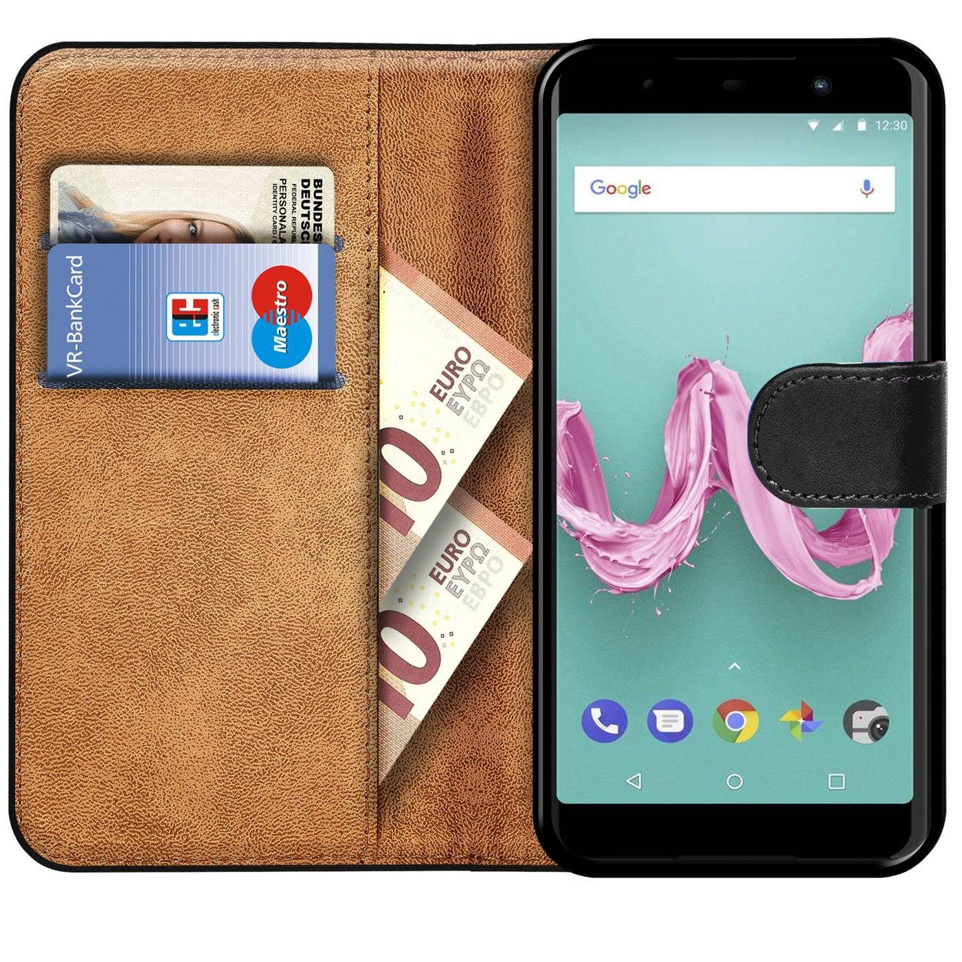 CoolGadget Handyhülle Book Case Handy Tasche für Wiko Lenny 5 5,7 Zoll, Hülle Klapphülle Flip Cover Etui Schutzhülle stoßfest