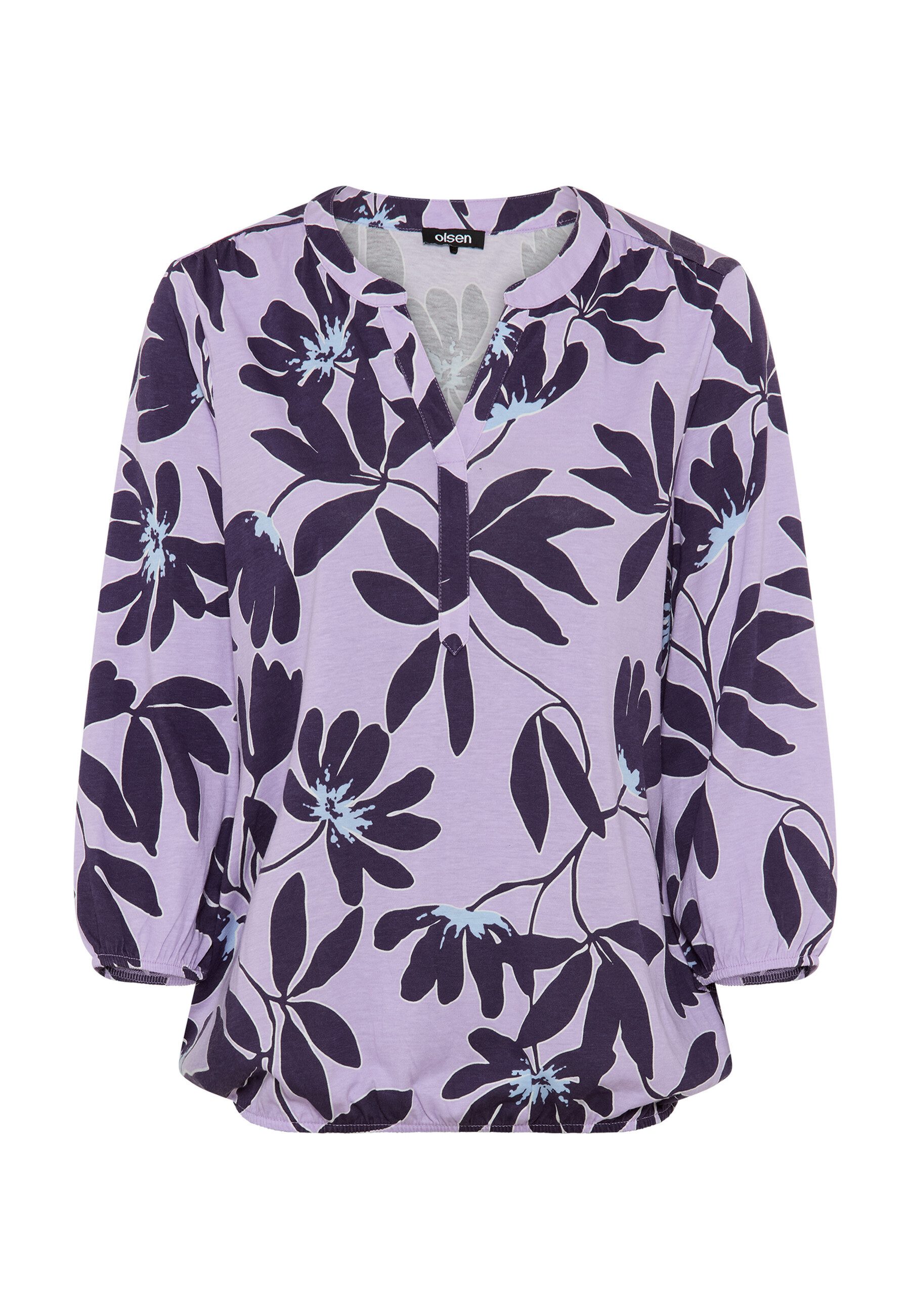 Olsen Tunikashirt Shirt mit Tunikaausschnitt und 3/4-Ärmeln