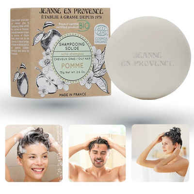 Sarcia.eu Festes Haarshampoo Jeanne en Provence - festes BIO Shampoo, Apfelduft 75 Gramm x 1 Stück