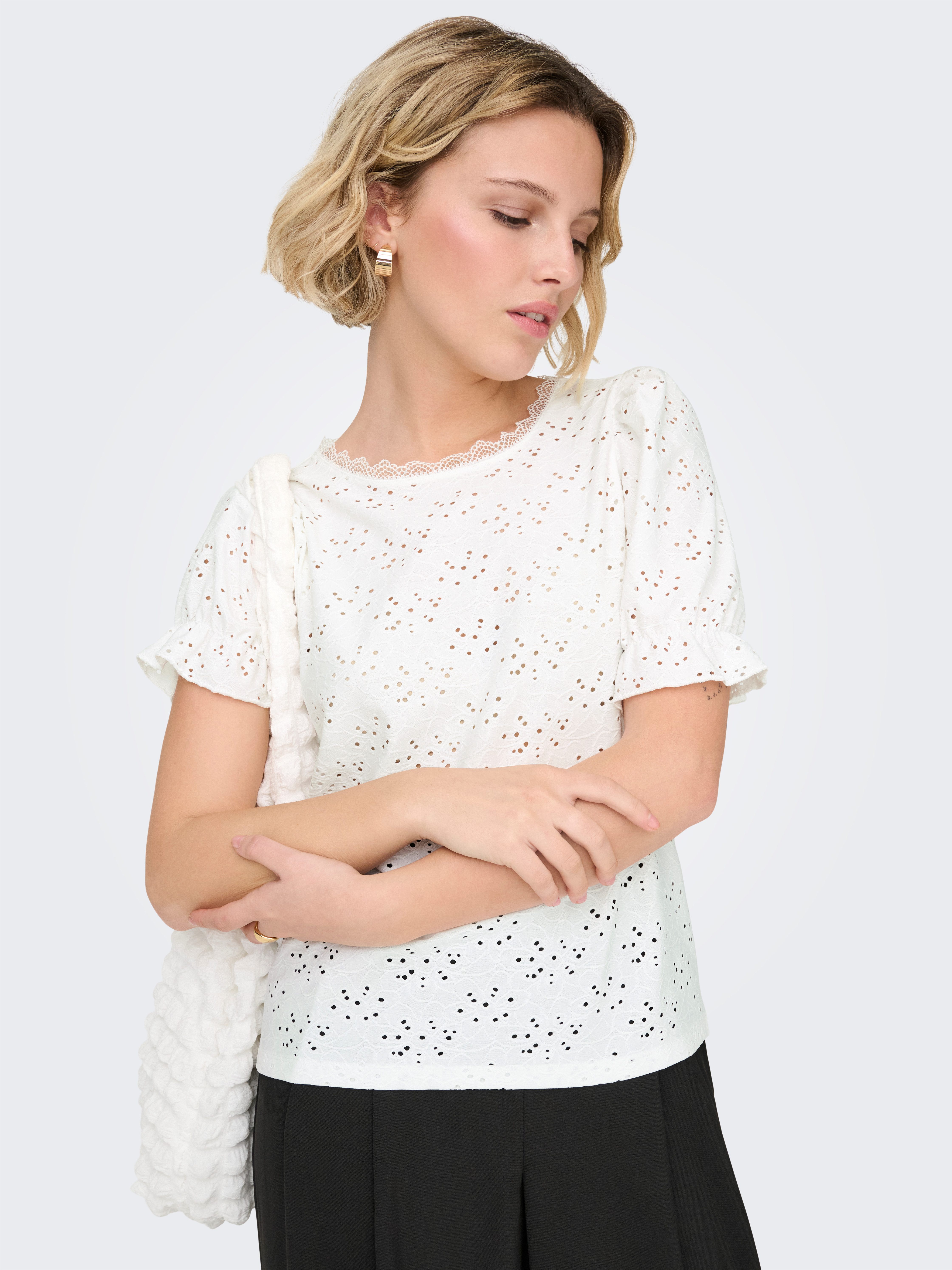 ONLY Kurzarmshirt ONLNEW SMILLA LIFE S/S PUFF TOP JRS