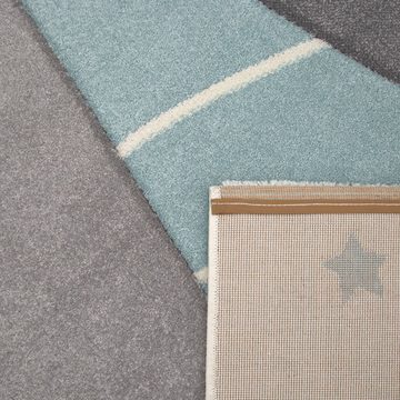 Kinderteppich Cosmo 707, Paco Home, rund, Höhe: 18 mm, 3D-Design, niedliches Motiv Berge & Sterne, Pastell-Farben