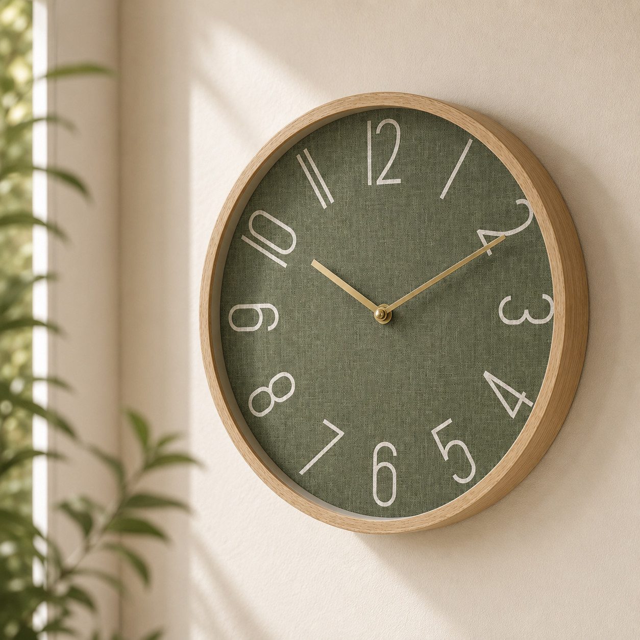 K&L Wall Art Wanduhr Landhausuhr Wohnzimmer Wanduhr Holzoptik Vintage Küchenuhr (Skandinavische Wohnzimmeruhr ohne Tick-Geräusche)