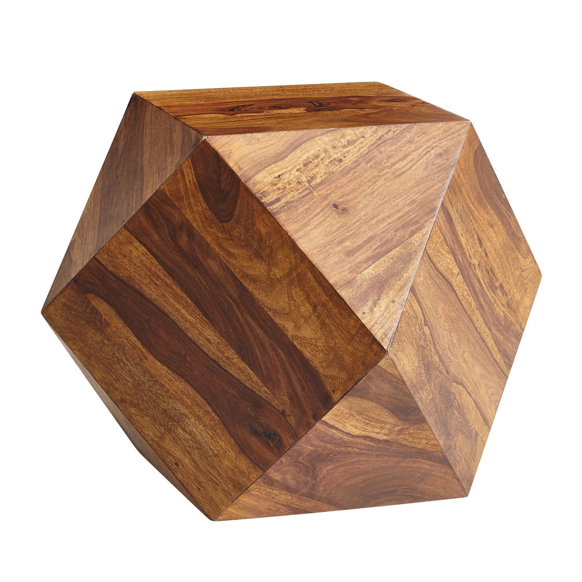 Wohnling Couchtisch WL6.177 (Sofatisch 57 x 42,5 x 57 cm Sheesham Massivholz), Wohnzimmertisch Modern, Holztisch Diamantform | Couchtische