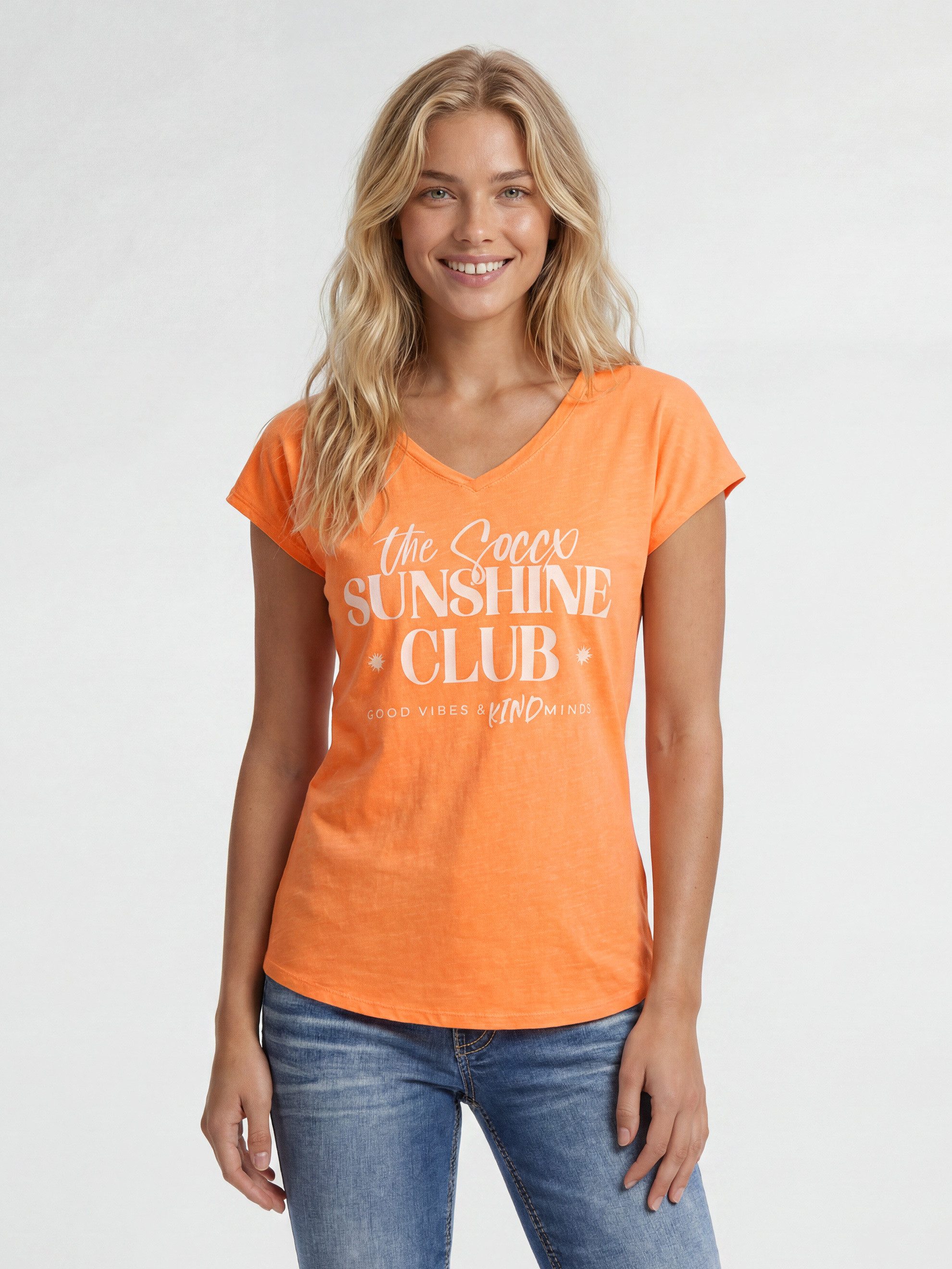 SOCCX V-Shirt mit überschnittener Schulter