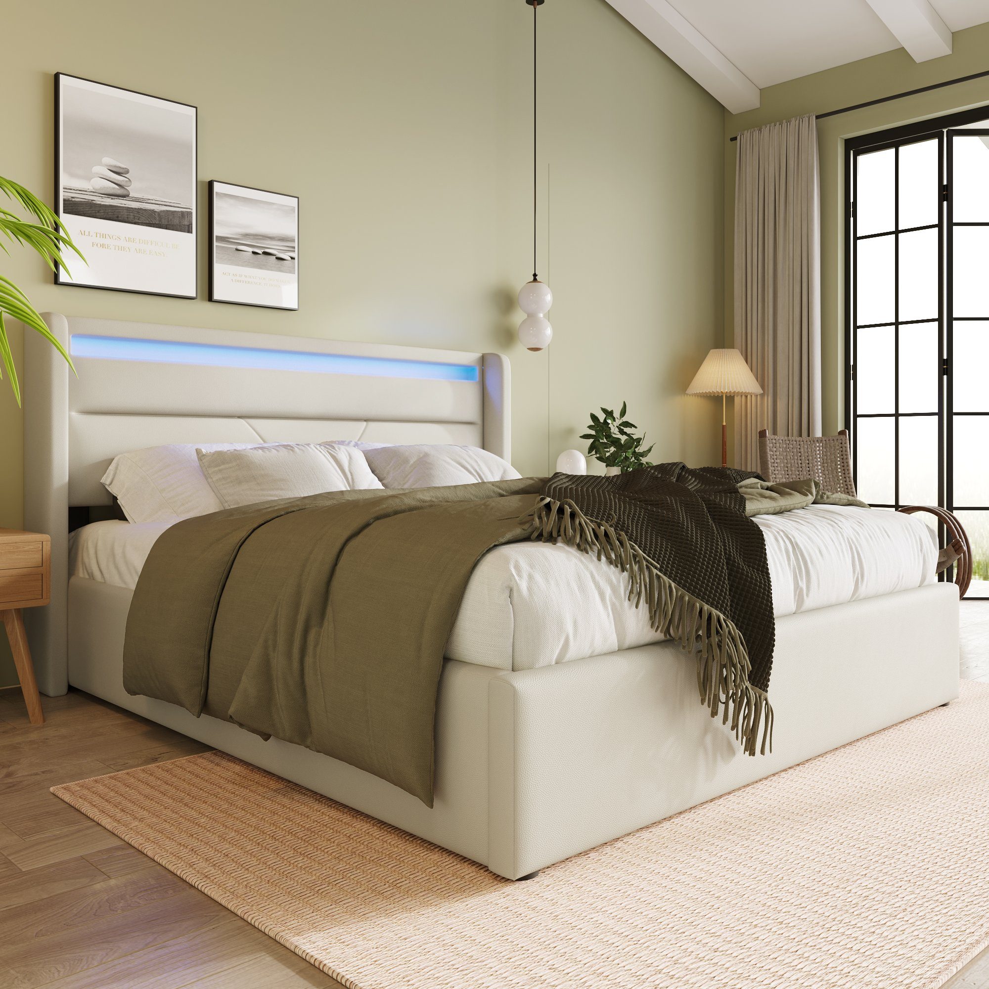 Ulife Polsterbett Doppelbett Hydraulisches Stauraumbett mit günstig online kaufen