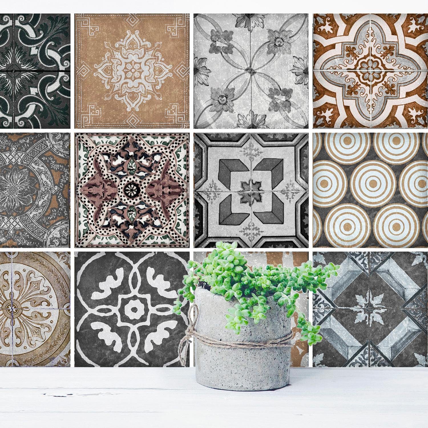 queence Fliesenaufkleber Mosaik Muster, Stickerfliesen, selbstklebend, Stic günstig online kaufen