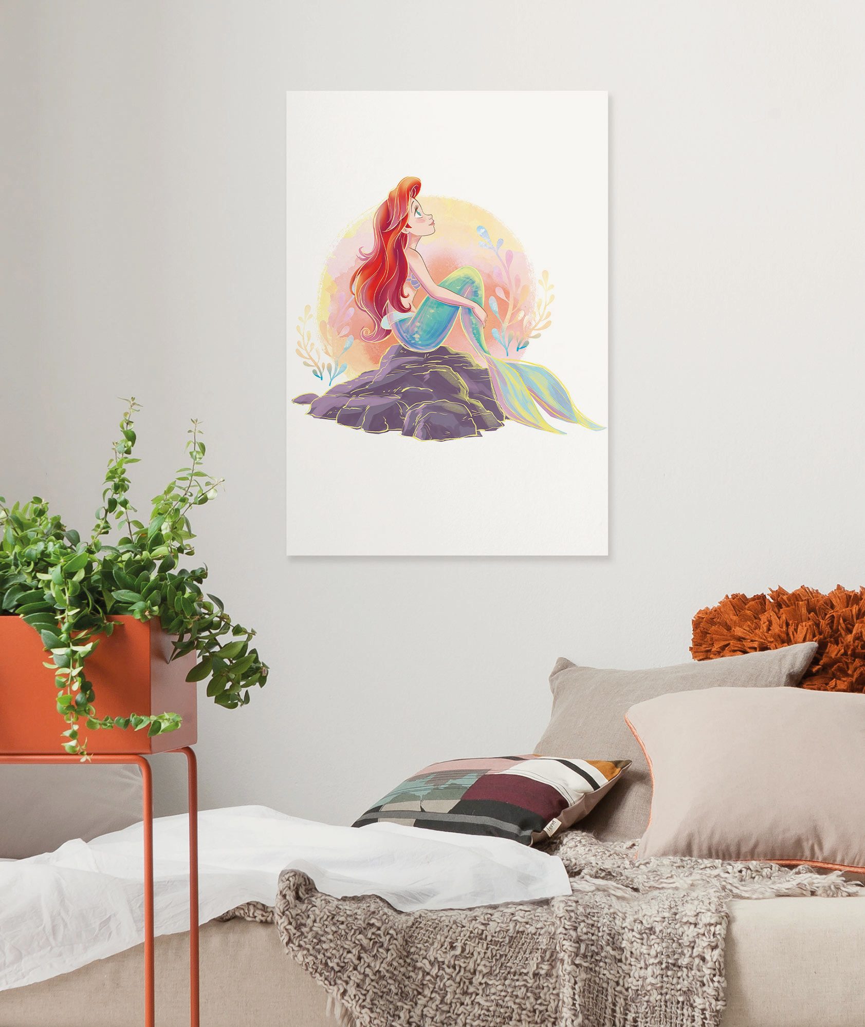 Komar Leinwandbild Disney Ariel Sunrise, Disney (1 St), 40 x 60 cm (Breite x Höhe) - Kinderzimmer, Dekoration