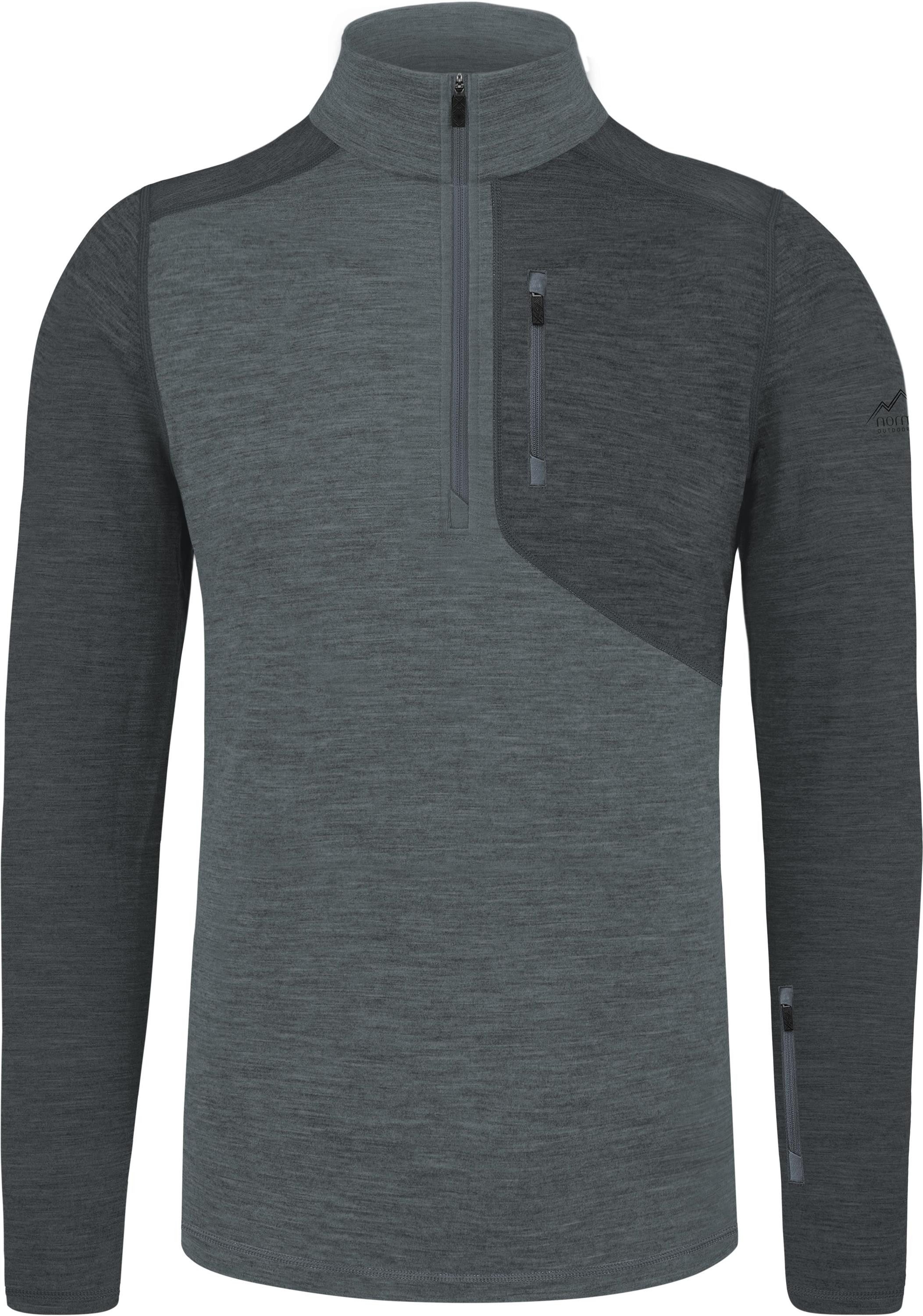 Langarmshirt Herren Merino Langarm mit 1/4 Zipper Mildura