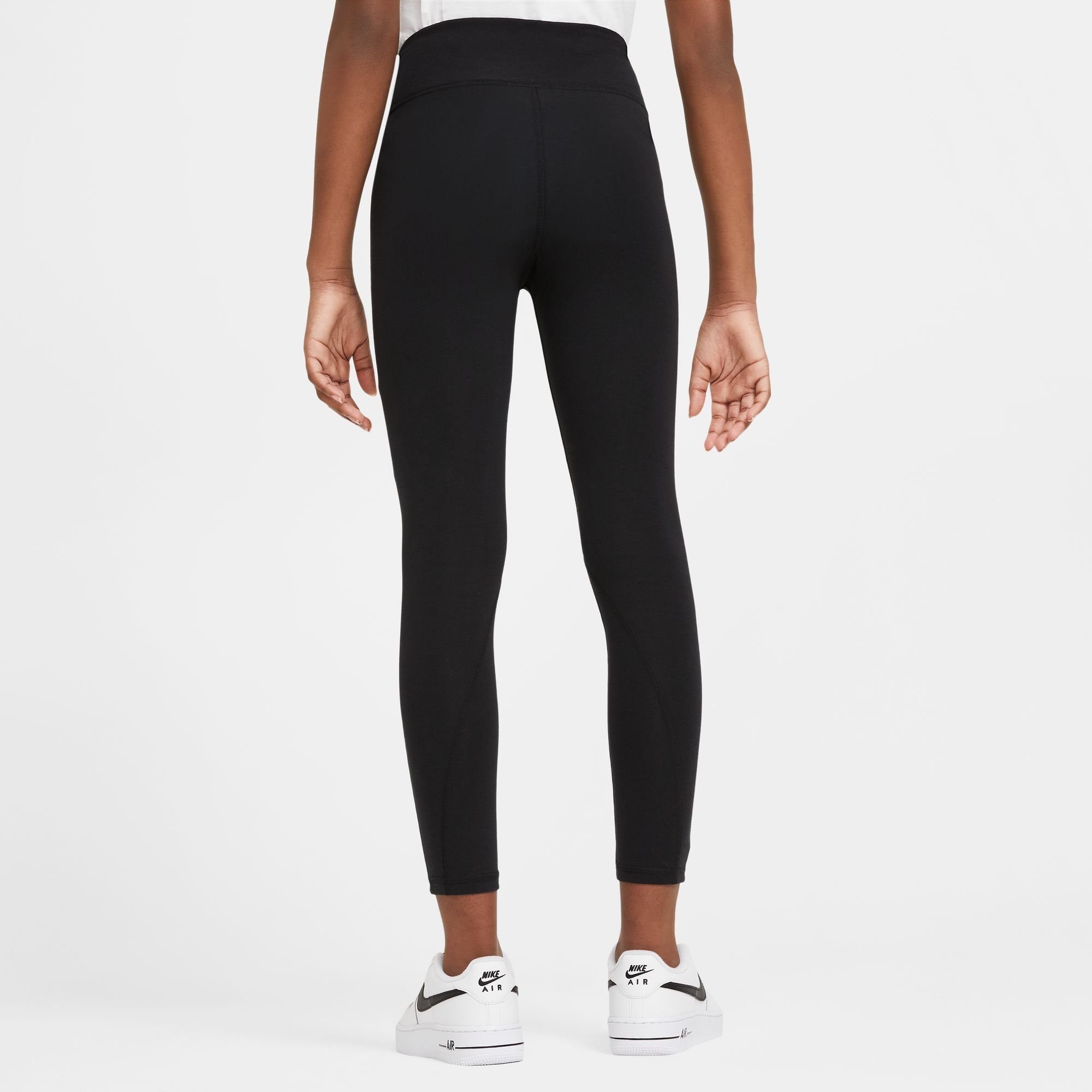 Nike Sportswear Leggings FAVORITES BIG Kinder KIDS' HIGH-WAISTED (GIRLS) LEGGINGS für schwarz 