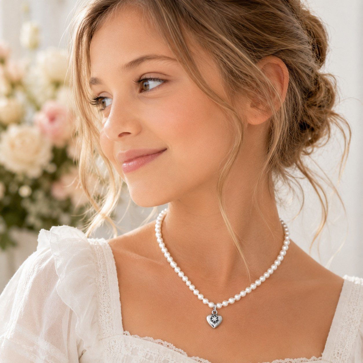 LUISIA® Kette mit Anhänger LUISIA® Perlenkette 'Luna' mit Kristallen von Swar – Bild 4 von 5